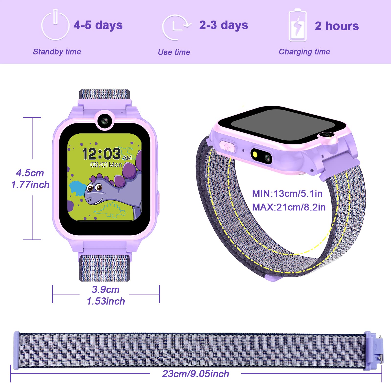 Smart Watch for Kids 4-10 Years Old - Waterproof Touchscreen GPS Tracker with Dual Camera, 18 Games, Music Player & Alarm Clock | Perfect Birthday Gift for Boys & Girls | School, Outdoor Play & Safety Tracking