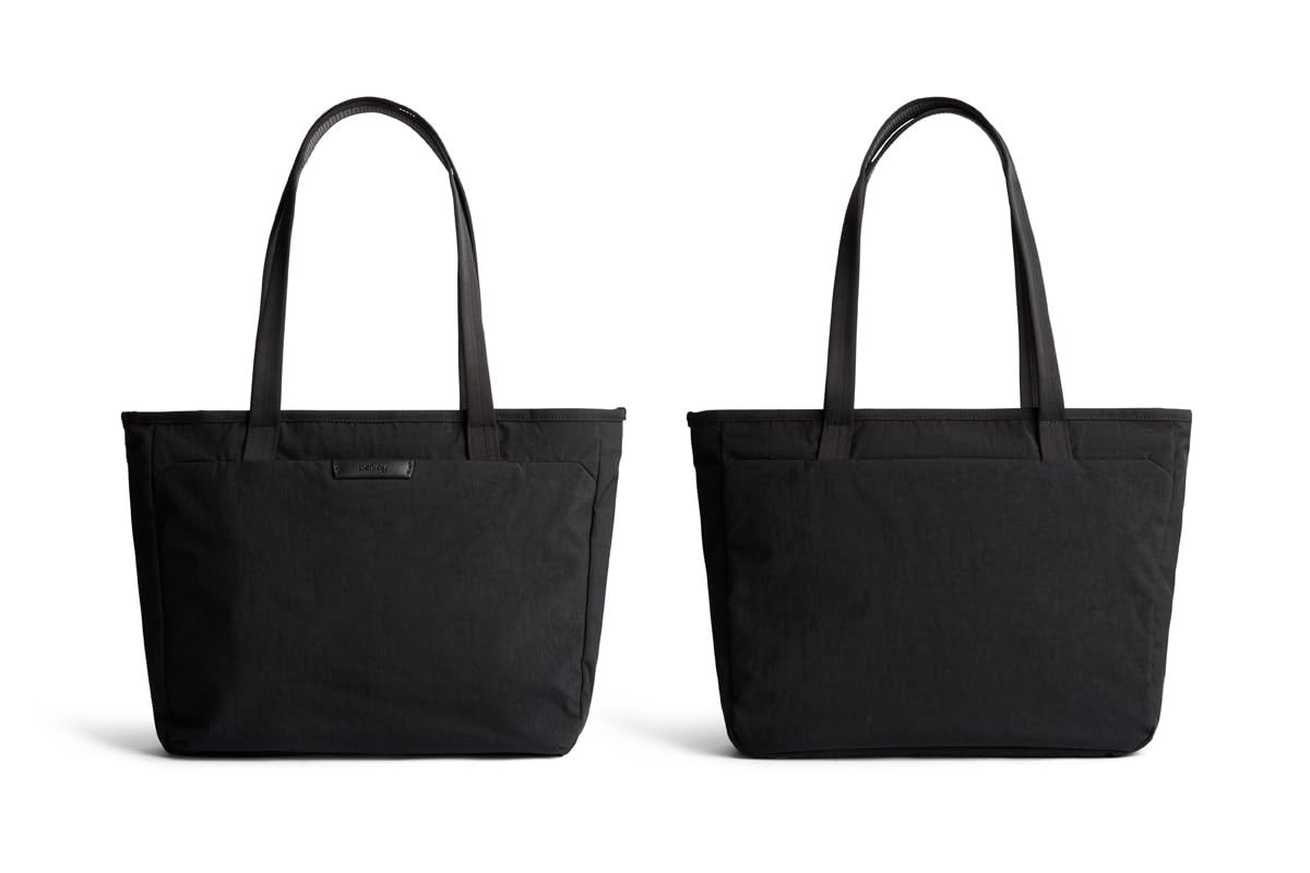 Bellroy Tokyo Tote Compact 12L Laptop Bag - Waterproof Nylon Tote for Work & Travel - Lightweight & Durable Raven Black Shoulder Bag for Women & Men - Perfect for Office, Commute & Weekend Getaways