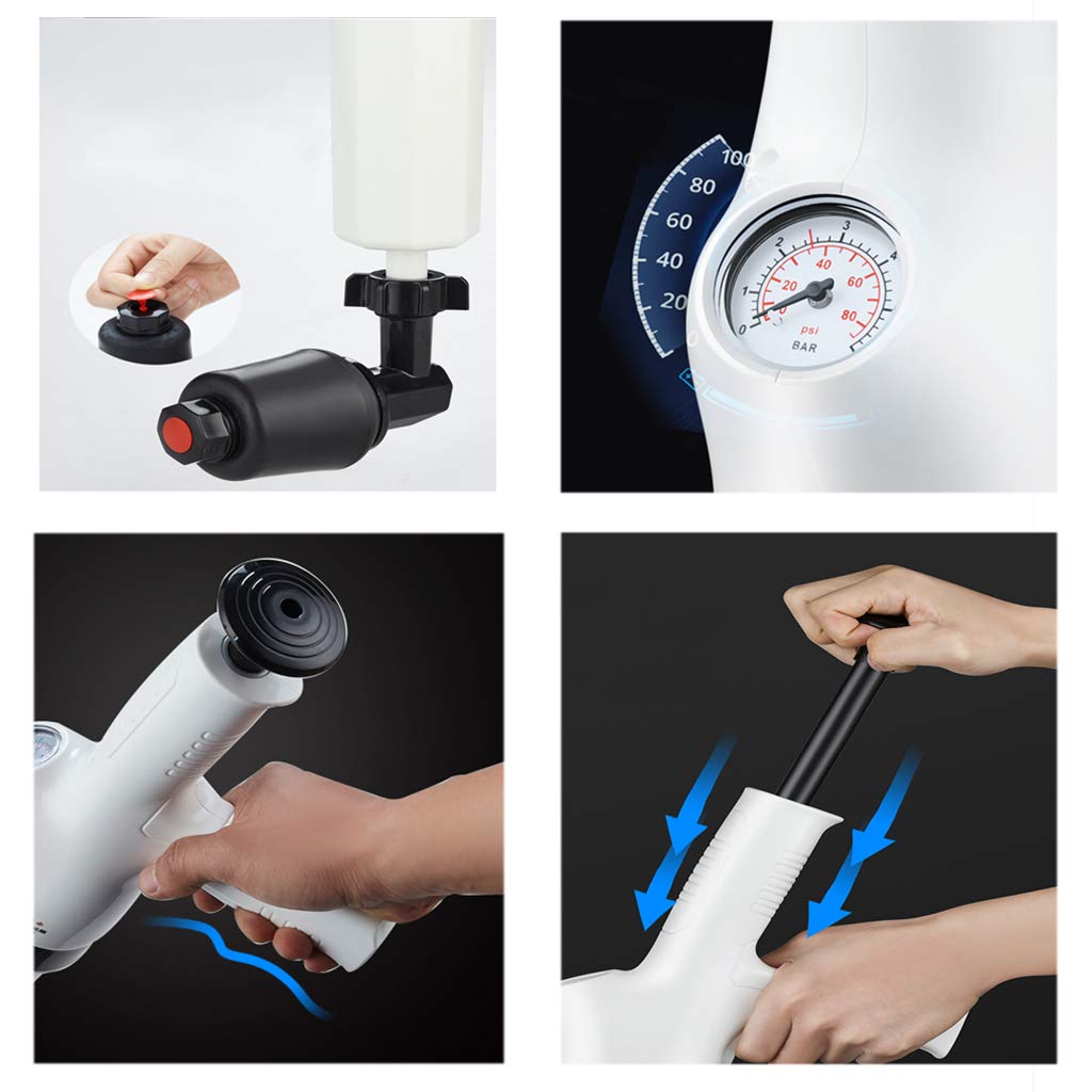 Powerful Inflatable Toilet Plunger - Heavy Duty Drain Cleaner & Pipe Unblocker for Clogged Toilets, Sinks, Bathtubs - Ideal for Home, RV & Camping Bathroom Maintenance