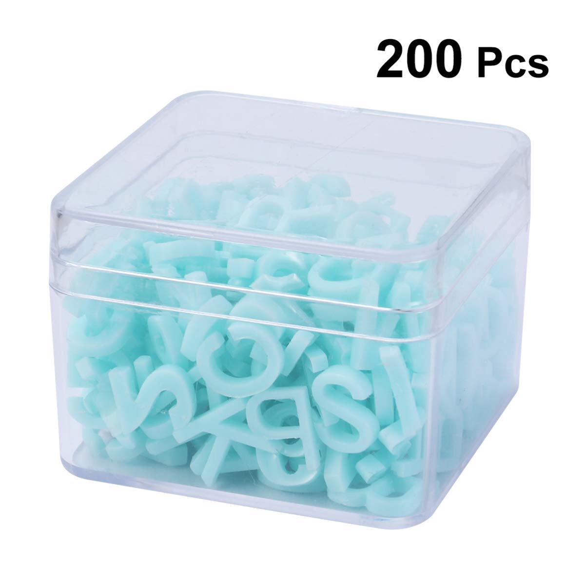 Exceart 200pcs Resin Alphabet Letter Beads - DIY Craft Flatback Embellishments for Jewelry Making, Scrapbooking & Keychains - Includes Plastic Storage Box (Blue) - Perfect for DIY Gifts, Home Decor & Party Favors