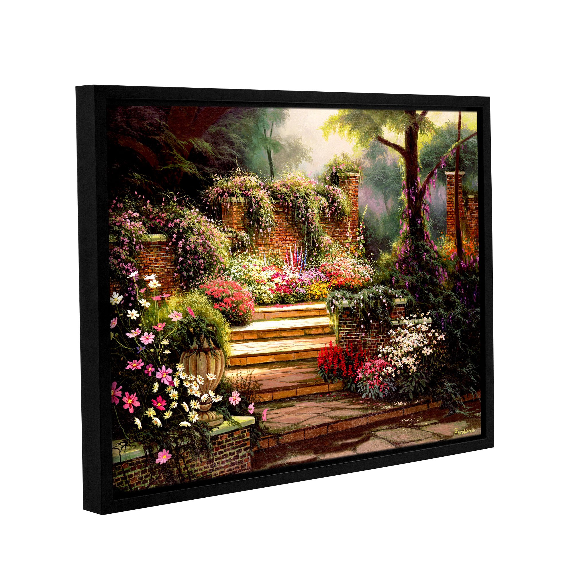 Egidio Antonaccio 'Garden Steps' Removable Wall Art Mural - 24x32 Inches - Peel and Stick Wall Decal for Living Room, Bedroom, Nursery & Office Decor