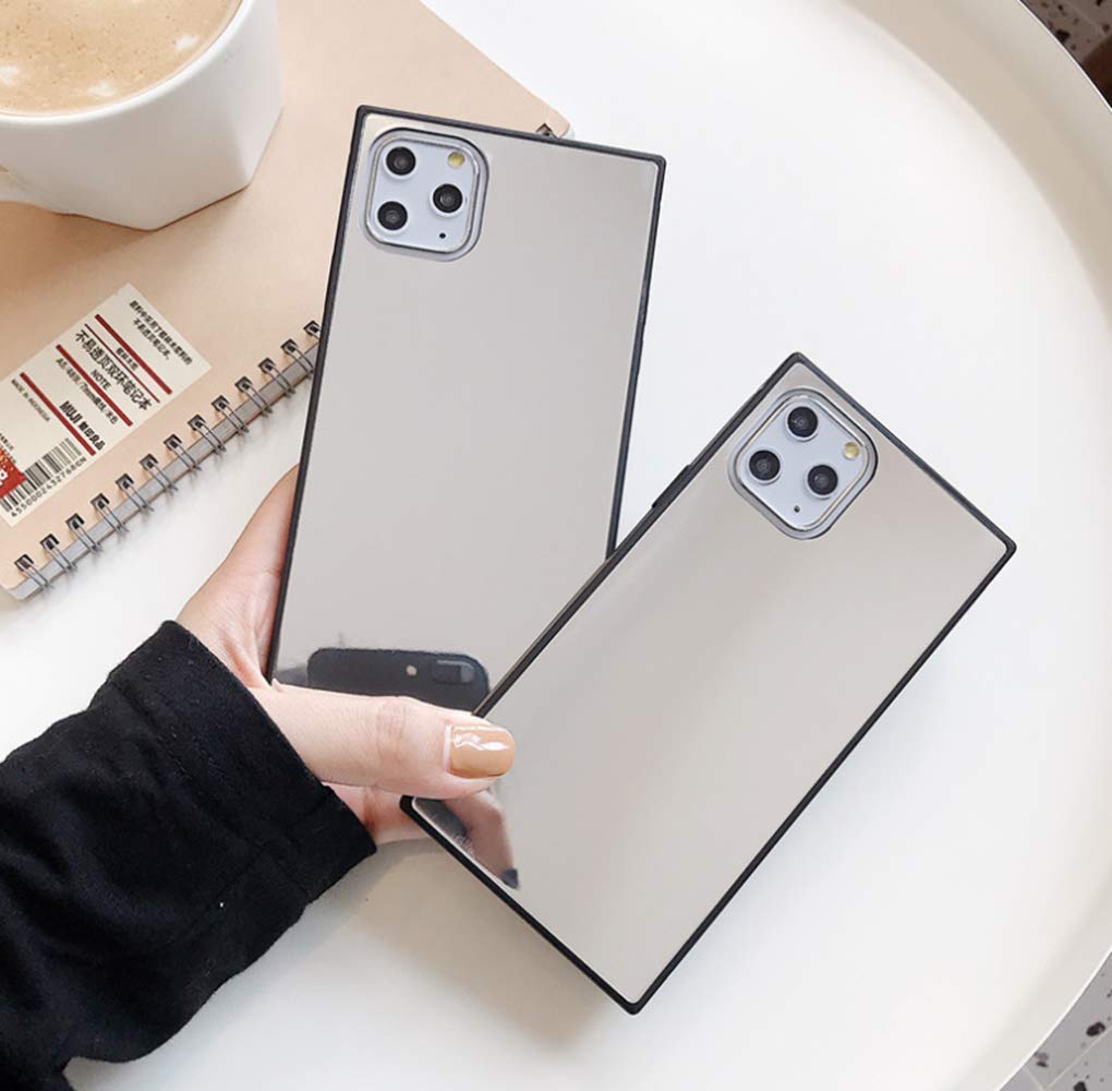Premium Mirror Case for iPhone 11 Pro Max - Luxury Glossy Glass Back with Shockproof Silicone Bumper & TPU Frame - Slim Protective Cover for iPhone 11 Pro Max 6.5