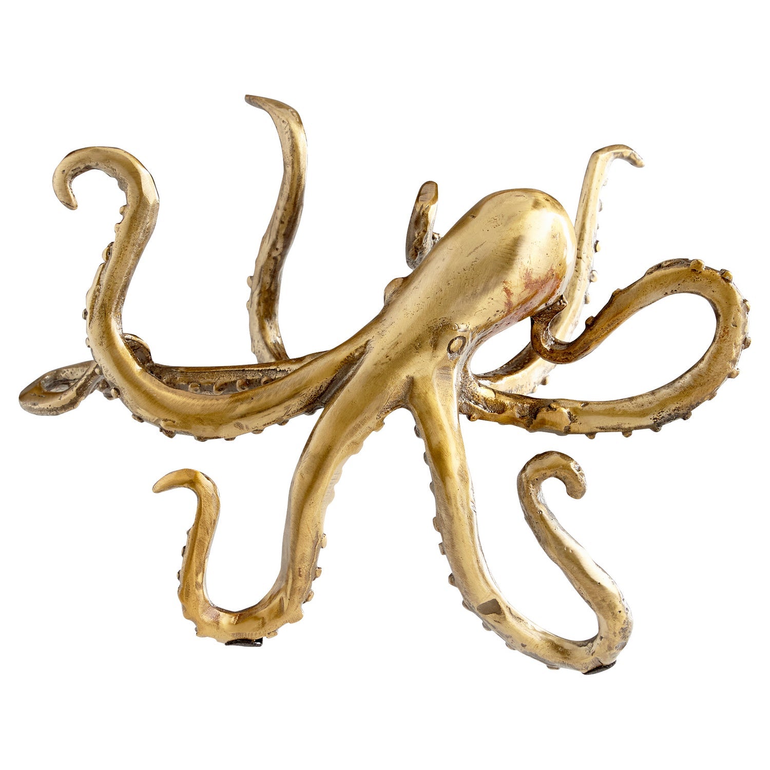 Cyan Design 11239 Octopus Shelf Decor in Aged Brass - Vintage Coastal Wall Shelf for Living Room, Bathroom & Beach House Decor