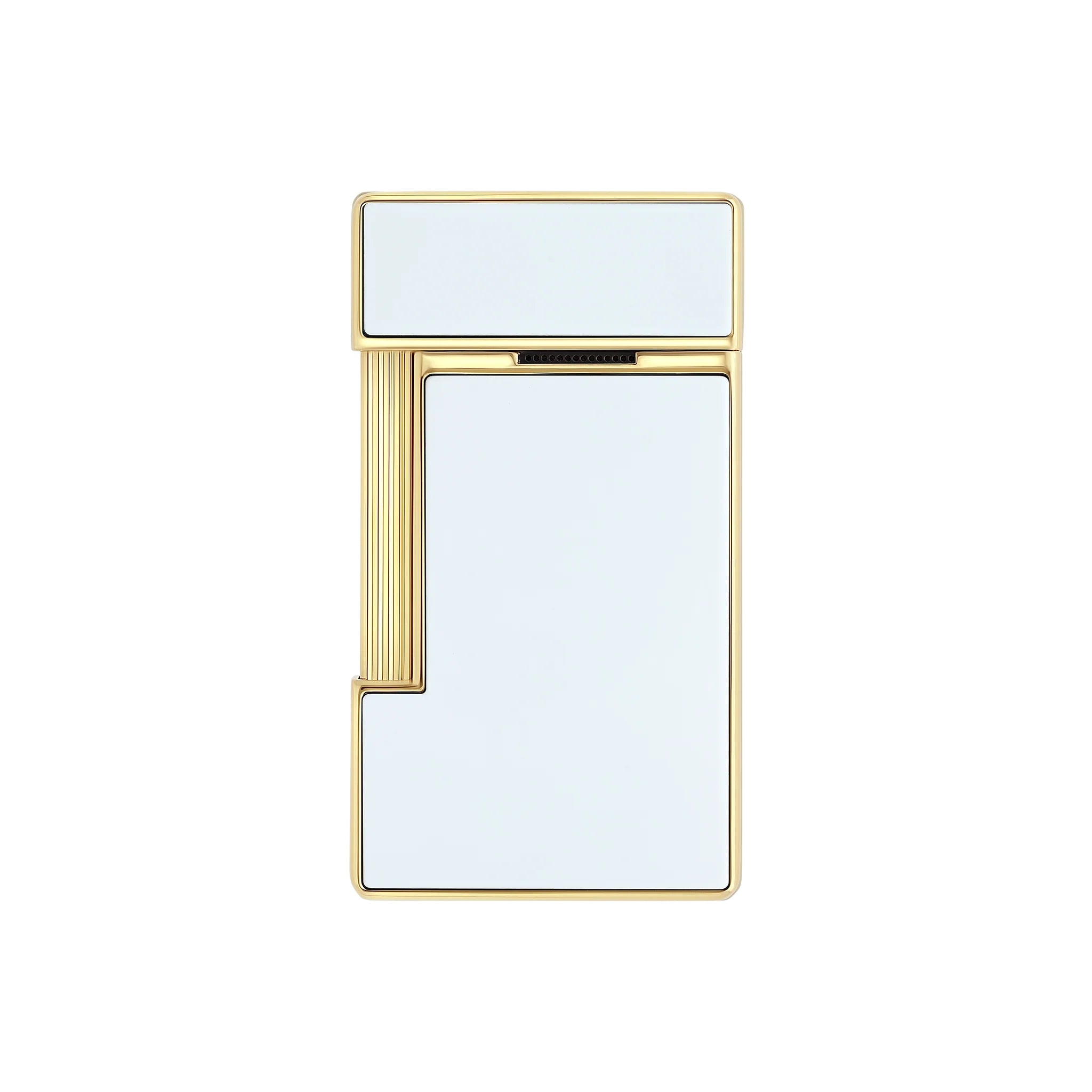 S.T. Dupont Slimmy White Lacquer & Gold Plated Luxury Lighter - Premium Cigar & Cigarette Accessory for Gifts & Special Occasions