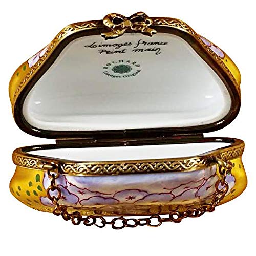 Authentic Limoges Porcelain Hydrangea Purse Figurine from France - Elegant Collectible Gift for Home Decor & Display