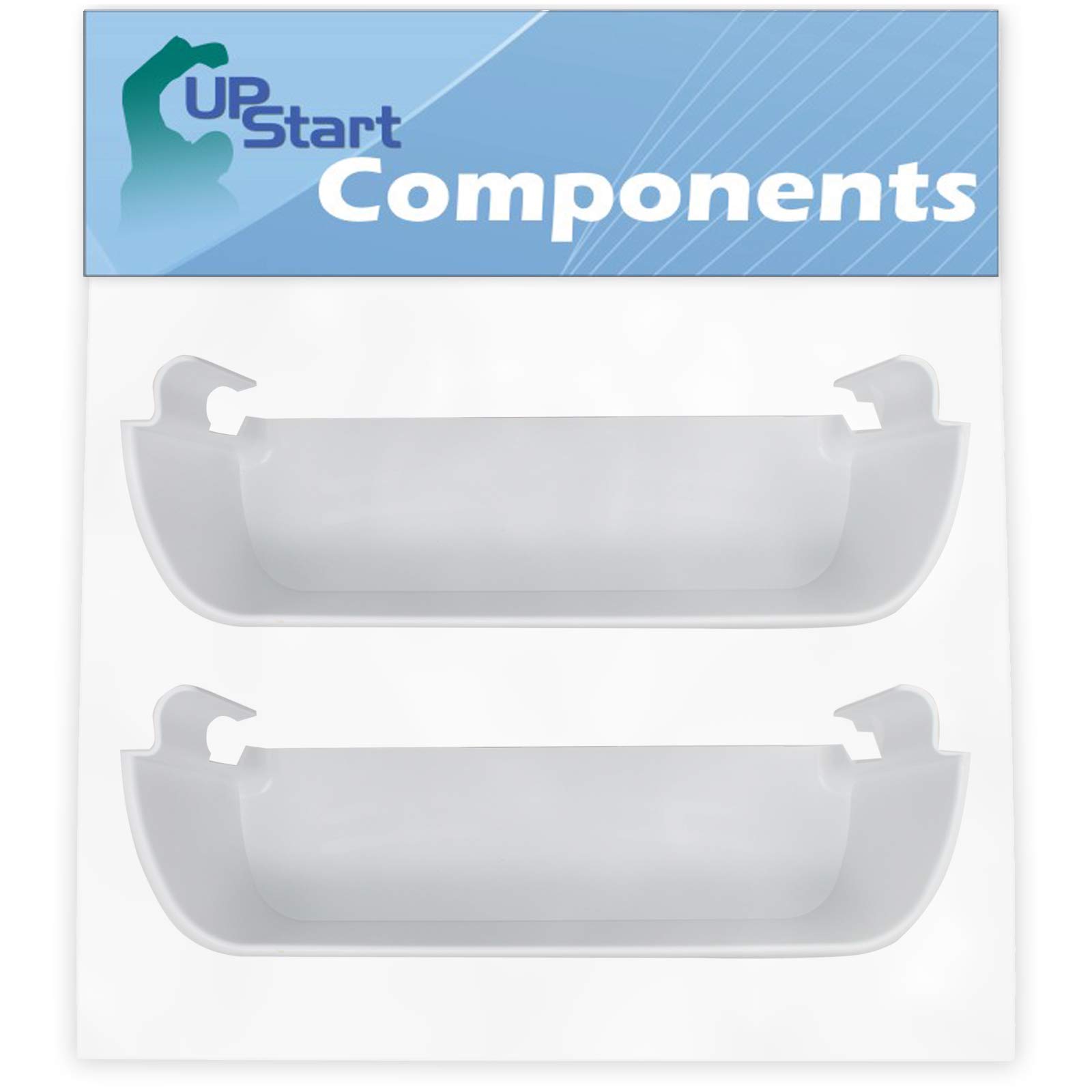 2-Pack White Refrigerator Door Bin Replacement for Kenmore/Sears 25356522400 - Compatible with Model 240323001 - UpStart Components Brand - Perfect for Kitchen Organization & Fridge Storage