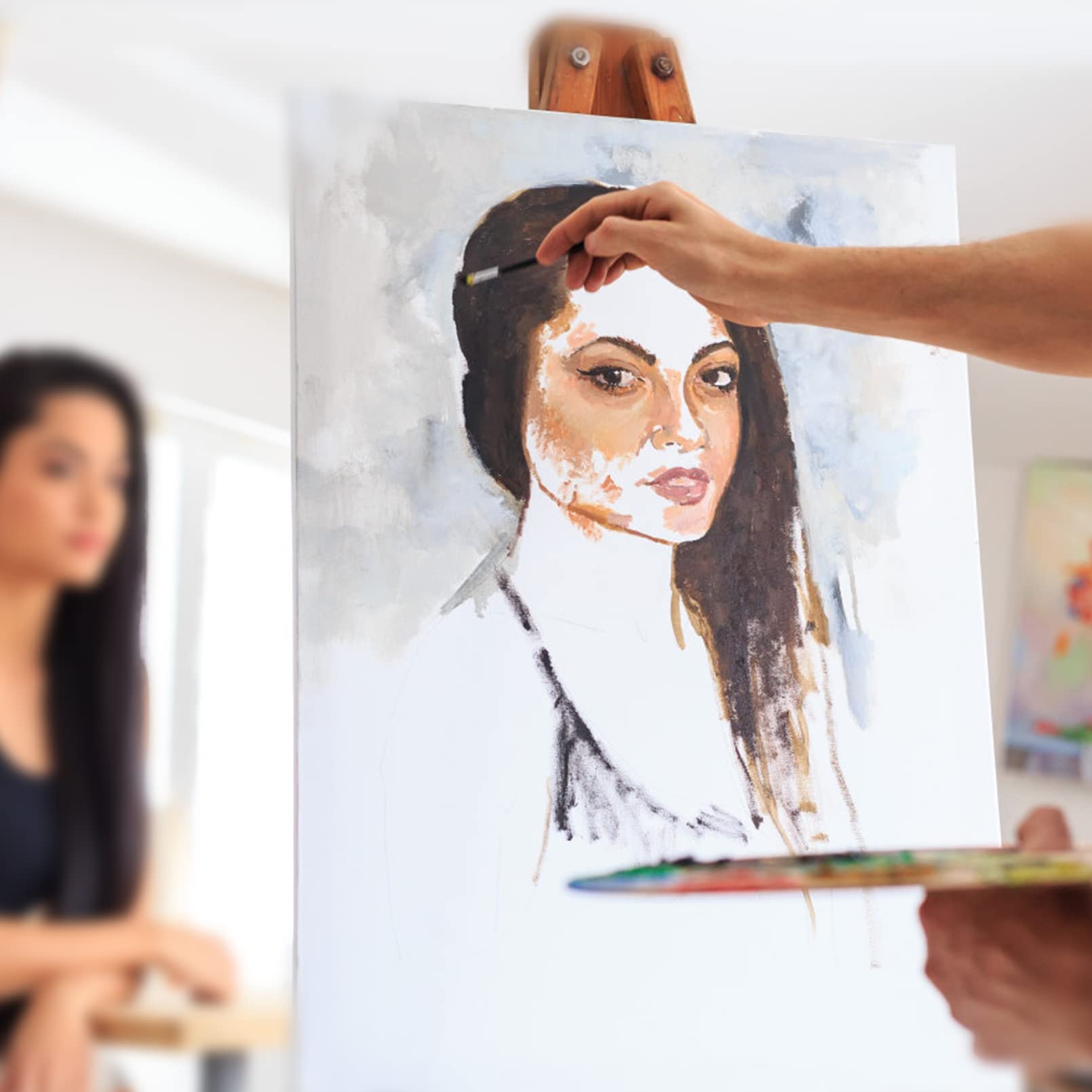 36x48 Inch Large Blank Canvas 2-Pack - 100% Cotton Triple Primed White Artist Canvas for Oil, Acrylic & Tempera Paints - Professional Fivefold Gesso Painting Canvases for Wet Art Media - Perfect for Studio, Classroom & Home Art Projects