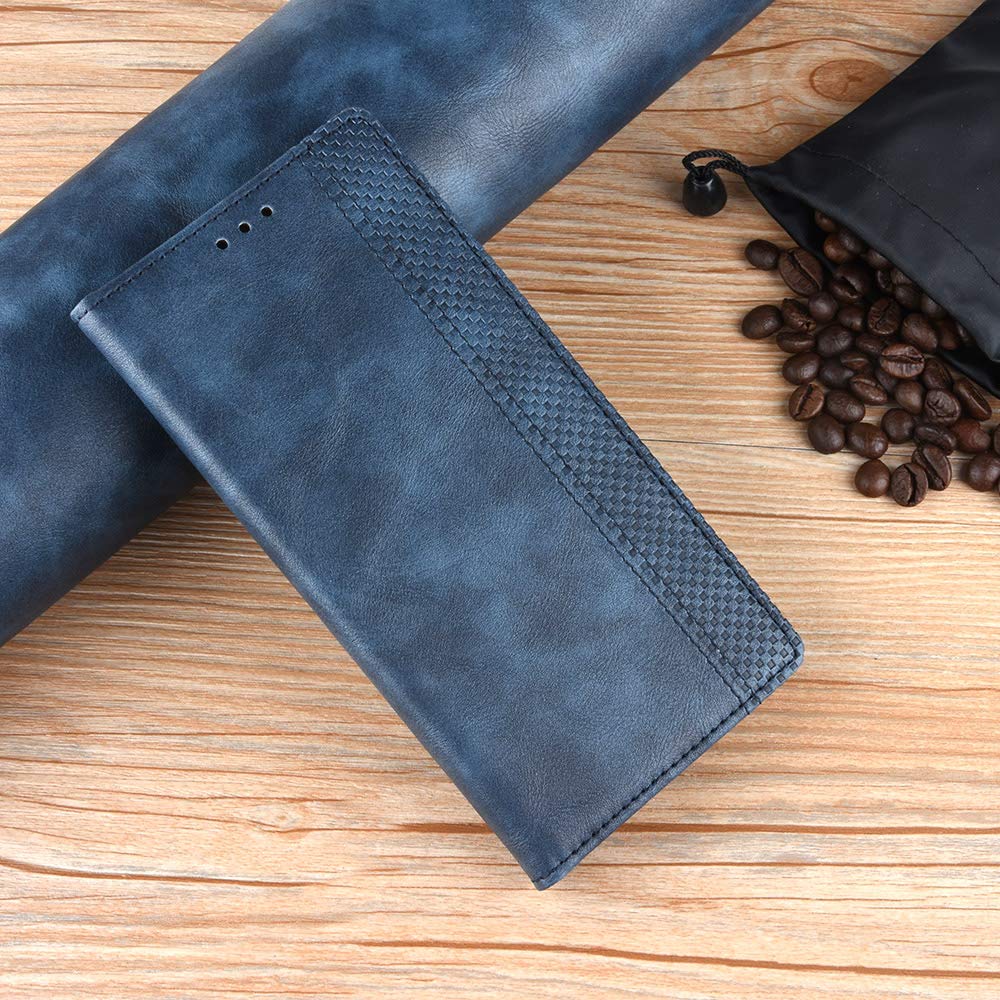 Premium PU Leather Flip Wallet Case for OnePlus 8 - Magnetic Closure Book Style Phone Cover with Card Slots | Perfect for Business, Travel & Daily Protection (Blue)