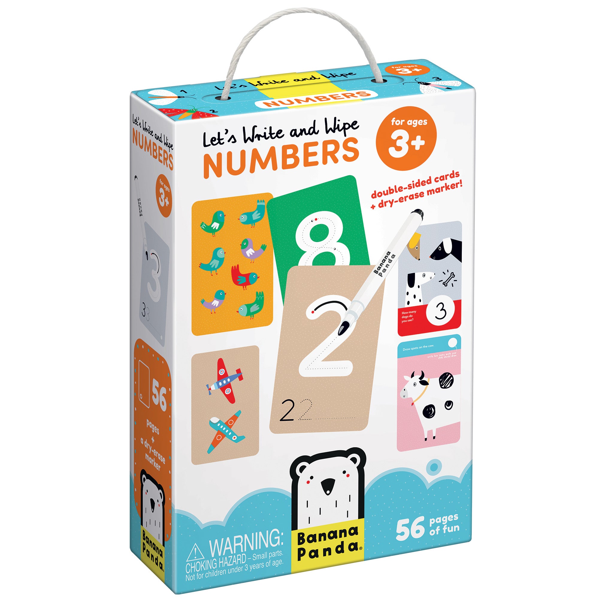 Banana Panda Let's Write and Wipe Numbers - Reusable Educational Learning Set for Kids | Preschool Math Practice at Home or Classroom