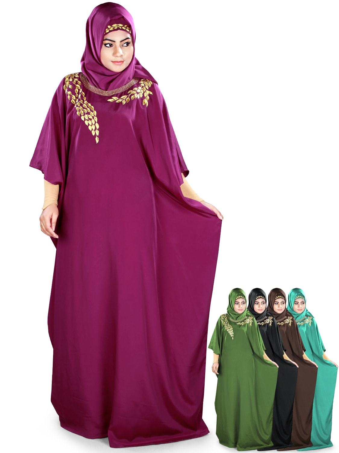 Elegant Aarifah Kaftan Dress for Women - Boho Chic Long Sleeve Maxi Dress - Perfect for Beach, Vacation & Summer Outfits