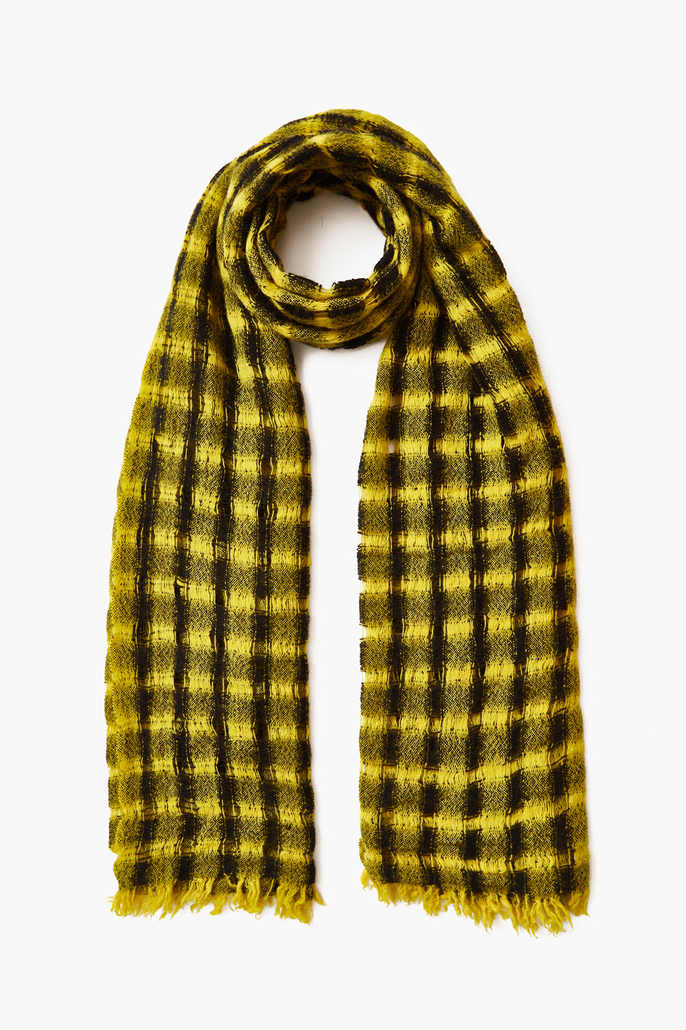 Lemon Drop Check Wool Scarf - Soft & Warm Winter Accessory for Women & Men - Perfect for Cold Weather, Outdoor Activities & Fashion Outfits