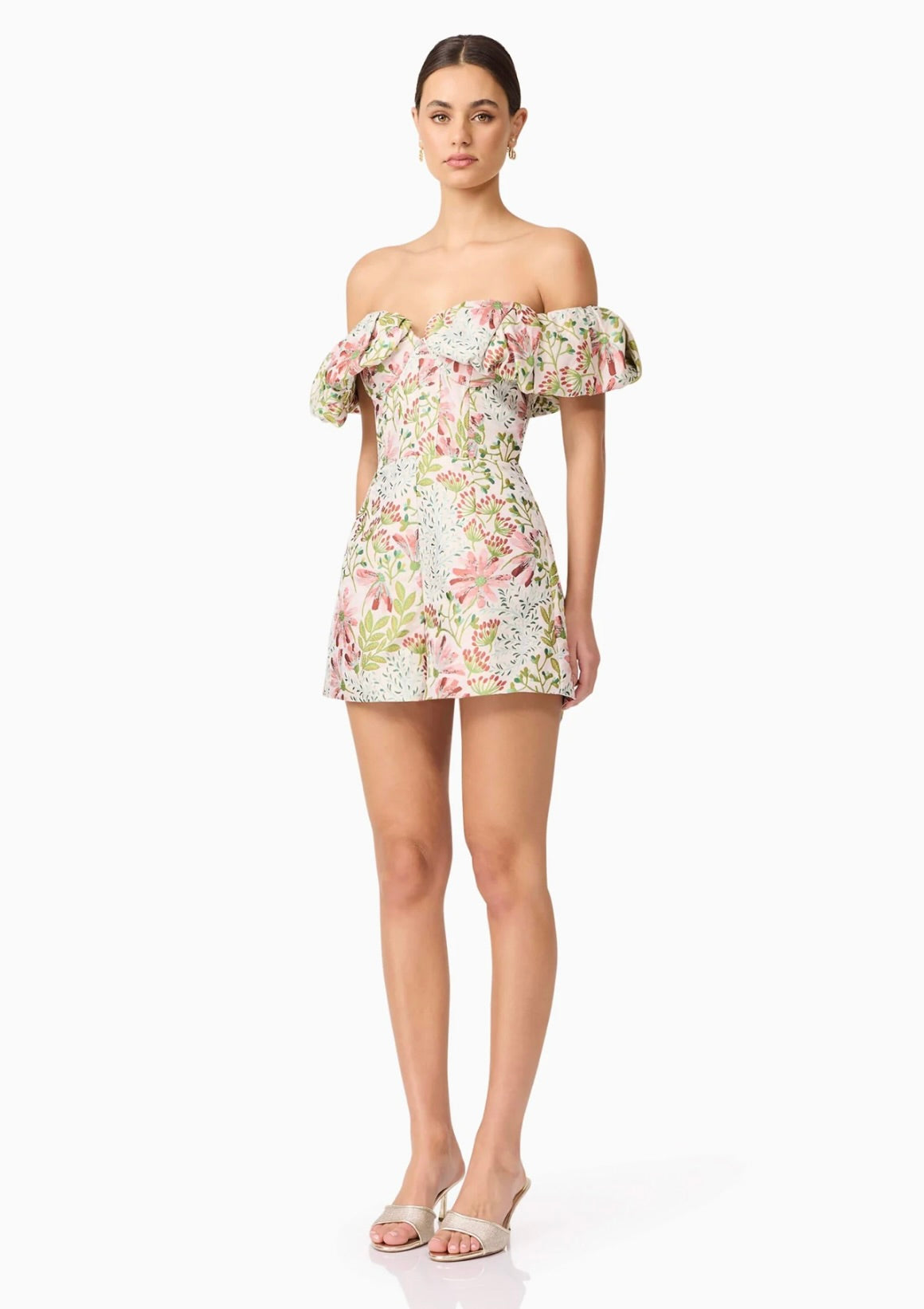 Calaantha Women's Floral Off The Shoulder Romper Jumpsuit - Summer Beach Party, Vacation Outfit, Casual Dressy Playsuit