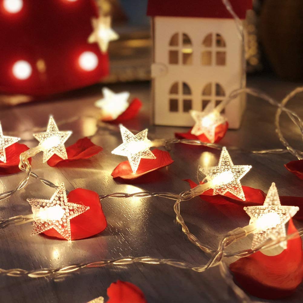 10 LED Star String Lights - 3.5m for Home & Christmas Decor