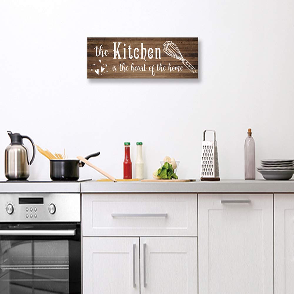 Funny Rustic Farmhouse Kitchen Wall Decor - Wood Plaque for Home & Coffee Bar