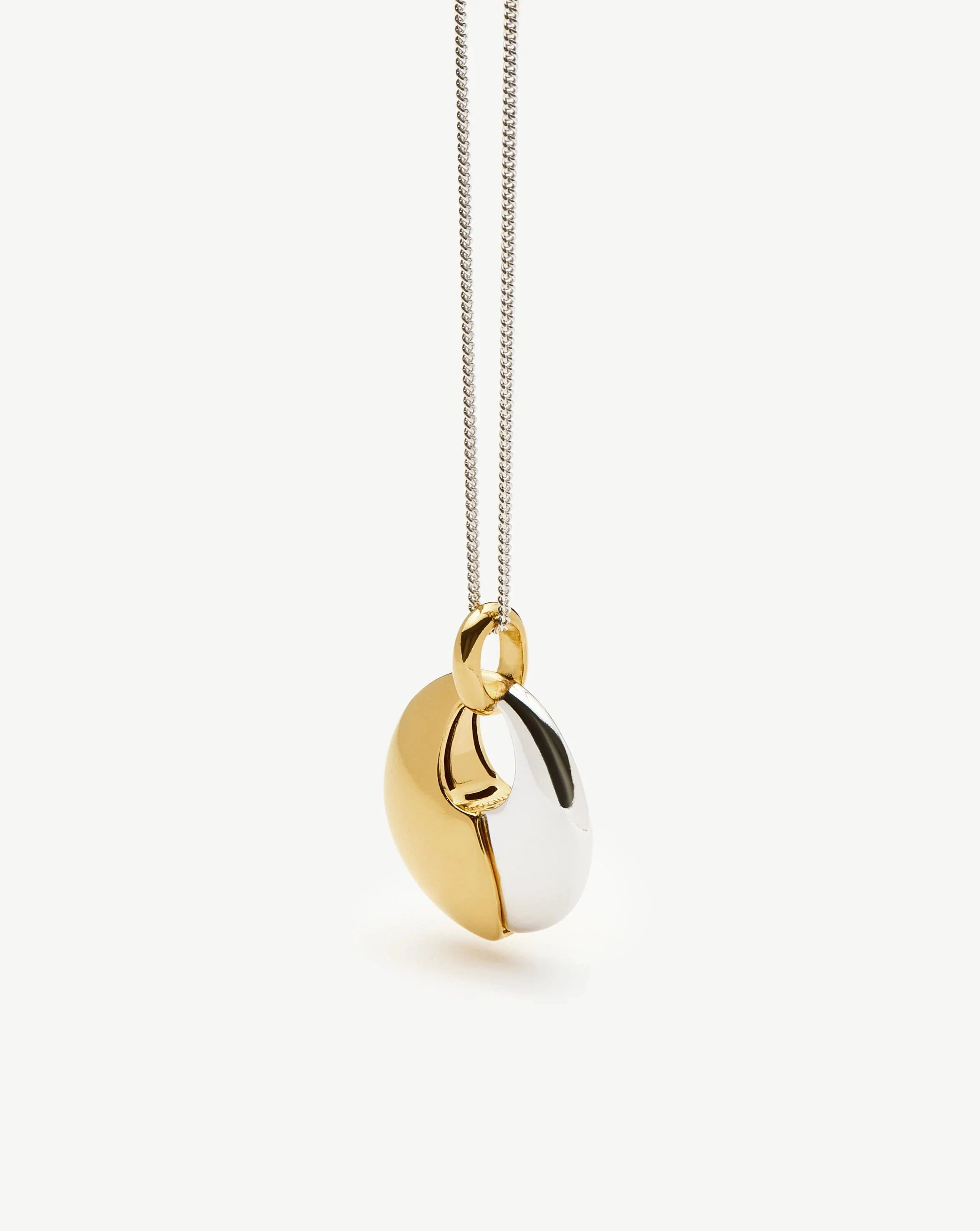 Sculptural Pebble Pendant Necklace Set in Mixed Metals - Elegant Layered Jewelry for Women, Perfect for Everyday Wear, Date Nights & Special Occasions