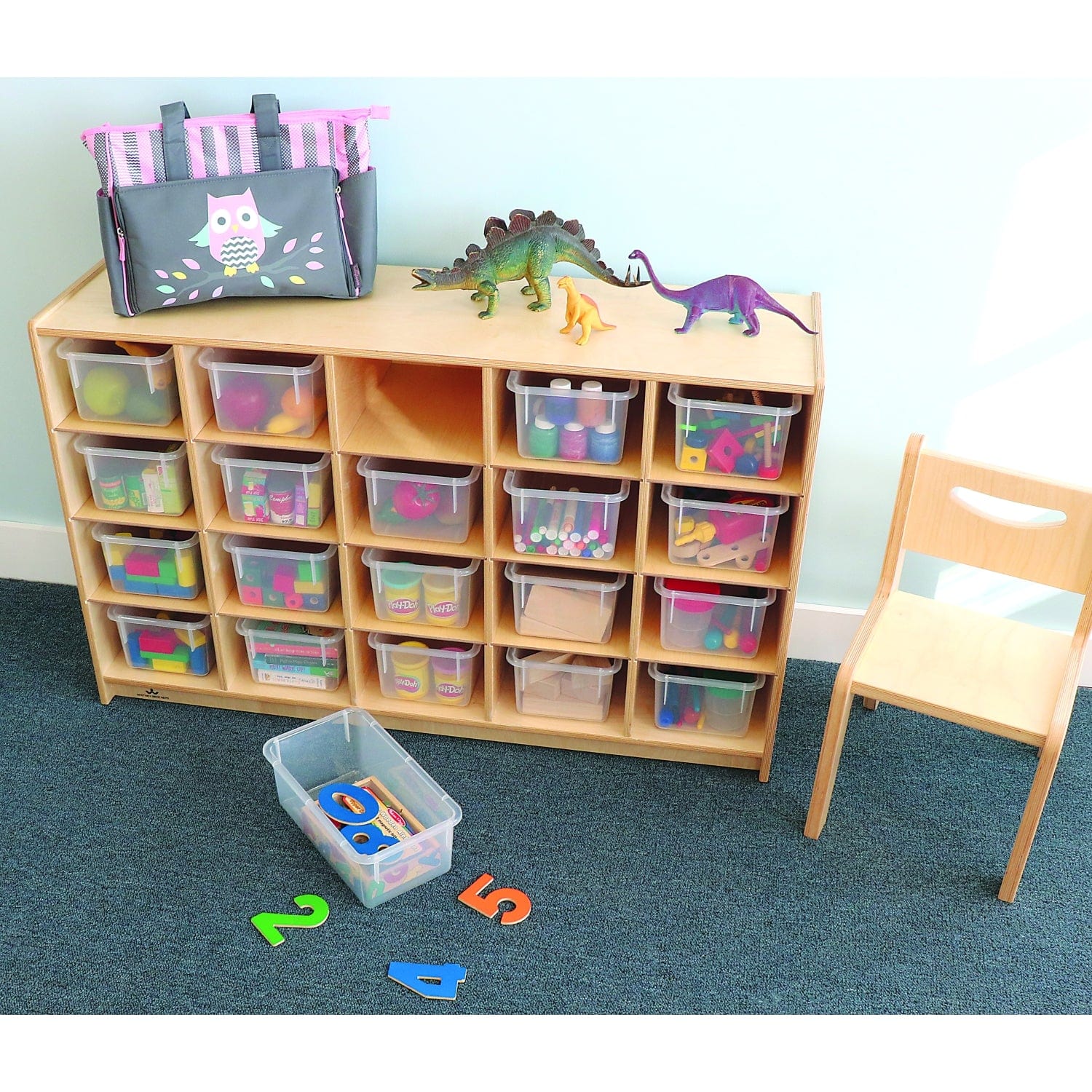Wooden Cubby Storage Cabinet with 20 Removable Trays - Organizer for Kids Toys, Craft Supplies & Home Office Accessories - Perfect for Playrooms, Classrooms & Closet Organization