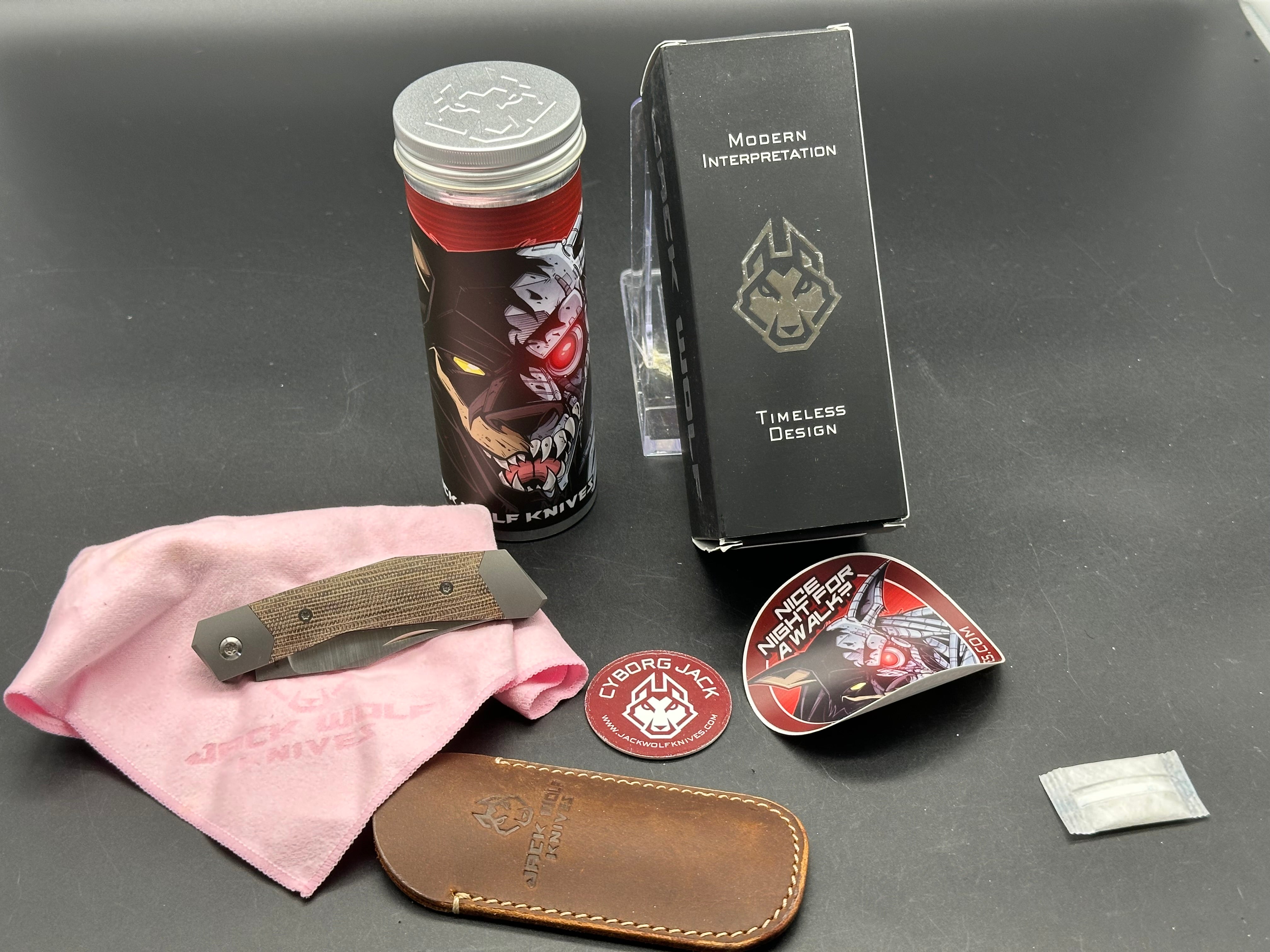 Jack Wolf Cyborg Jack Green Micarta Folding Knife - Premium EDC Pocket Knife for Outdoor, Camping, Hiking & Everyday Carry