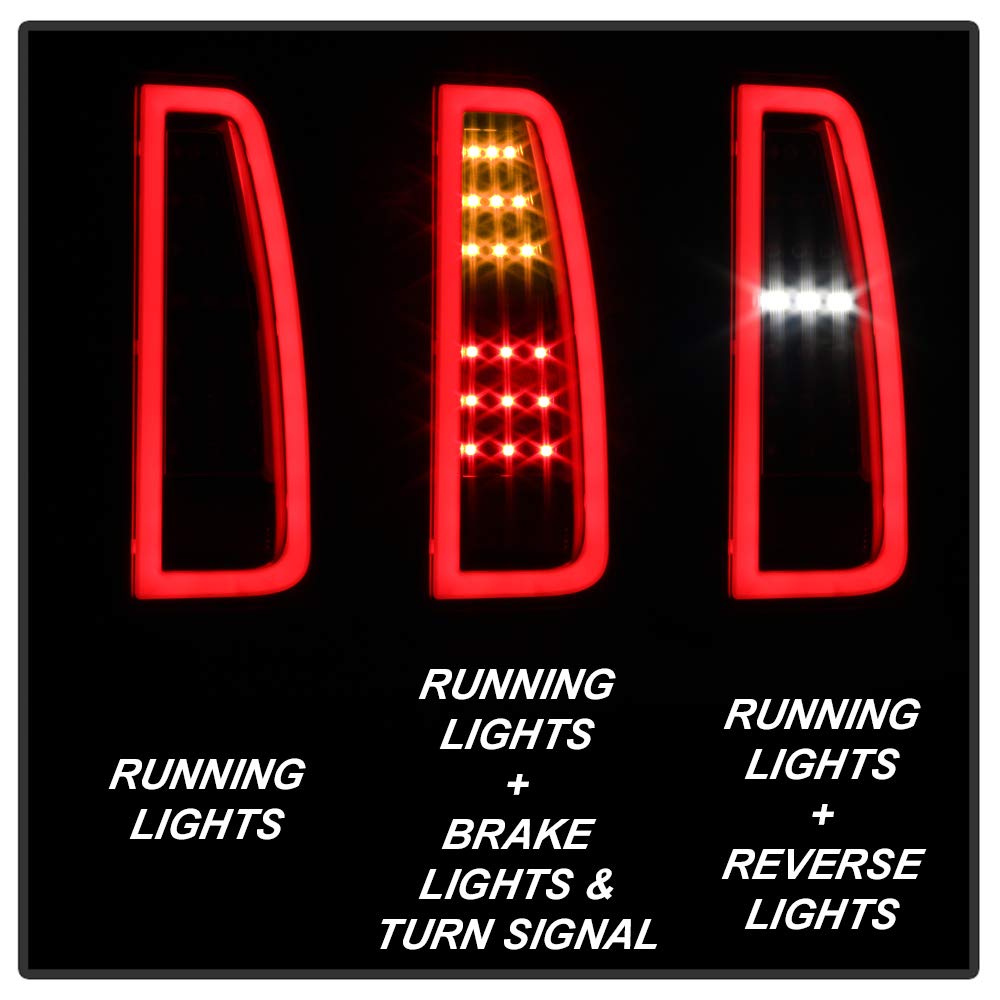 ACANII Full LED Tail Lights Brake Lamps for 2015-2020 GMC Yukon & Yukon XL - Black Pair Set (Driver & Passenger Side) - Upgrade Your Truck's Style & Night Visibility for Safer Driving