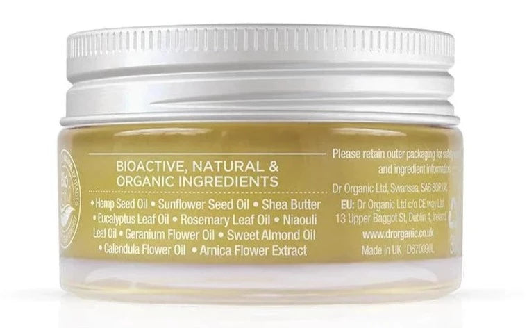 Dr Organic Wonder Balm - Organic Hemp Oil for Dry Skin & Lips - Natural Moisturizer for Face, Hands & Cuticles - Perfect for Winter Care & Daily Hydration
