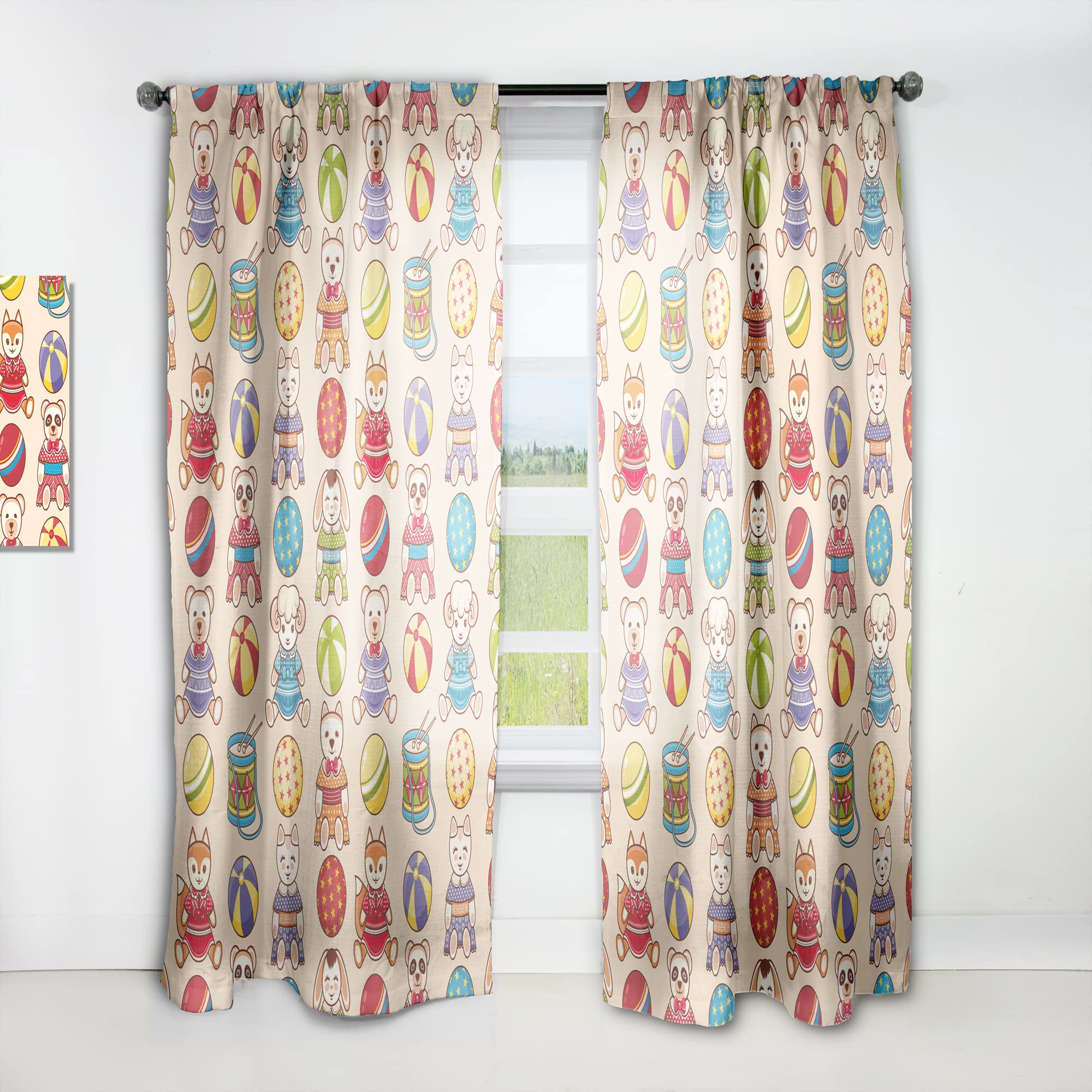 DesignQ Thermal Insulated Kids' Pattern Curtains - Single Panel 52x108 - Blackout Drapes for Bedroom & Living Room - Perfect for Nursery, Playroom & Home Decor