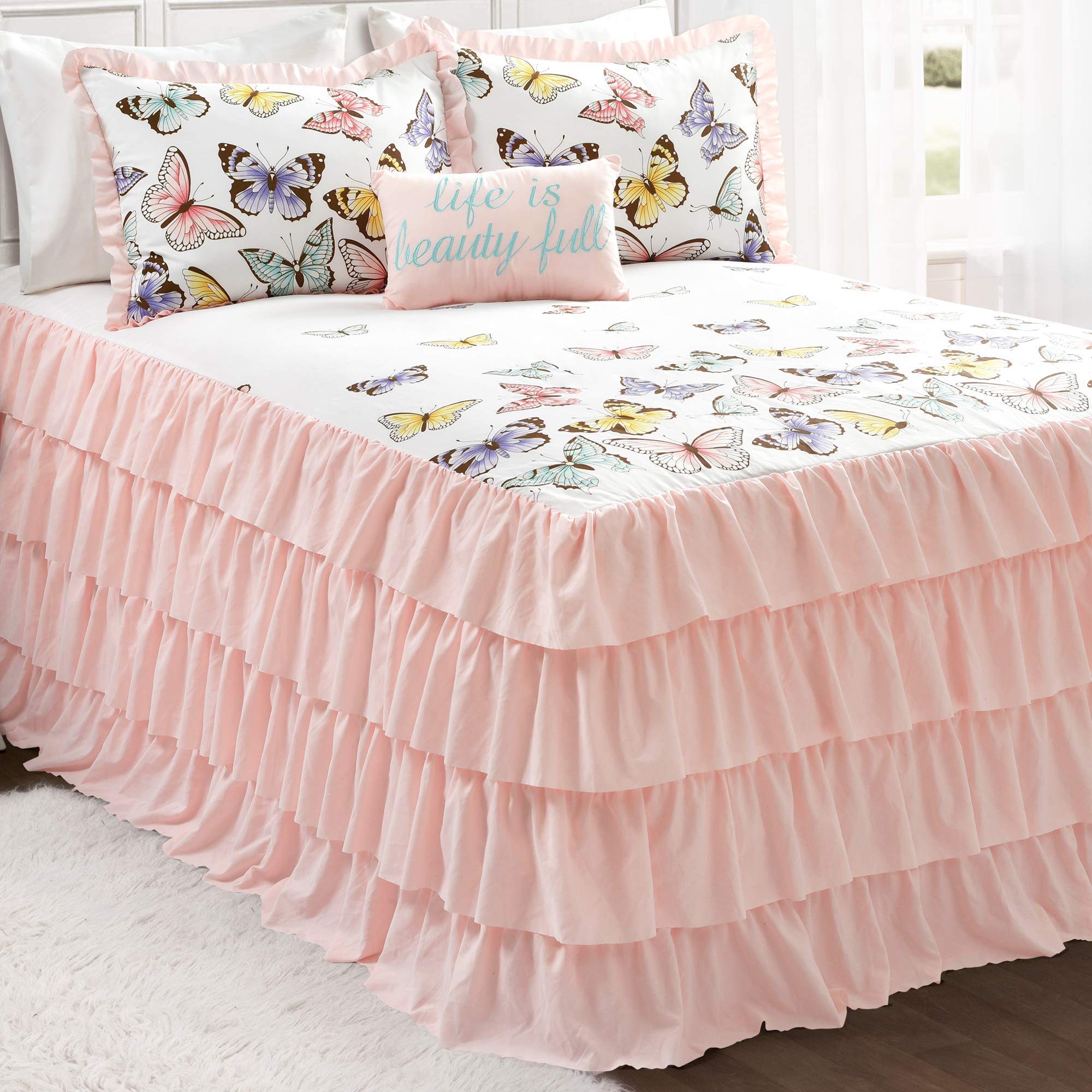 Lush Decor Butterfly Bedspread Set - Pink Full/Queen for Girls' Room