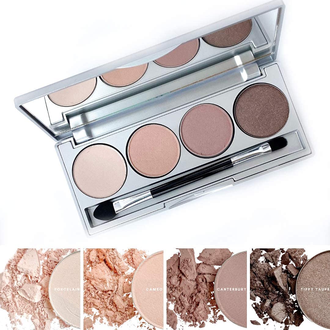 Honeybee Gardens Skinny Dip Neutral Eyeshadow Palette & Belgian Chocolate Eyeliner Set | Vegan, Cruelty-Free Makeup Kit for Everyday Wear & Special Occasions
