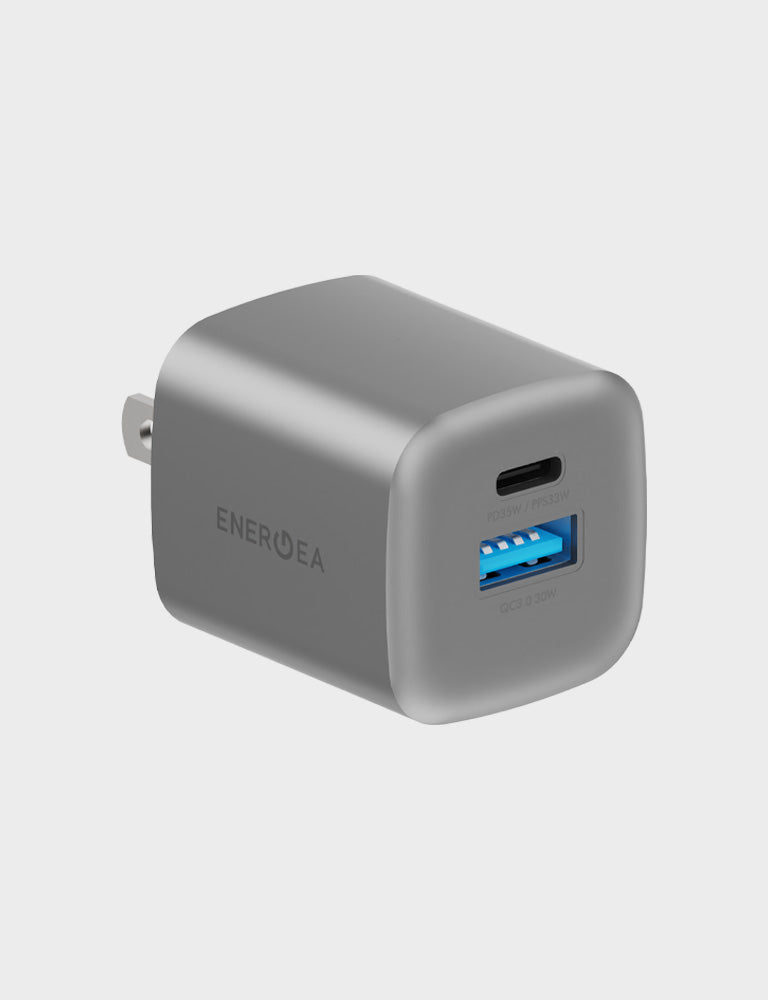 AmpCharge GaN35 Fast USB-C Wall Charger - 35W Compact Power Adapter for iPhone, Samsung, iPad & More | Perfect for Travel, Home & Office Use