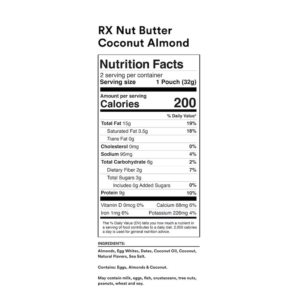 RX Nut Butter Protein Snack Pack - High Protein Peanut Butter & Almond Butter Variety Pack (60 Single Serve Packets) - Perfect for Lunch Boxes, Gym Snacks & On-the-Go Energy Boost