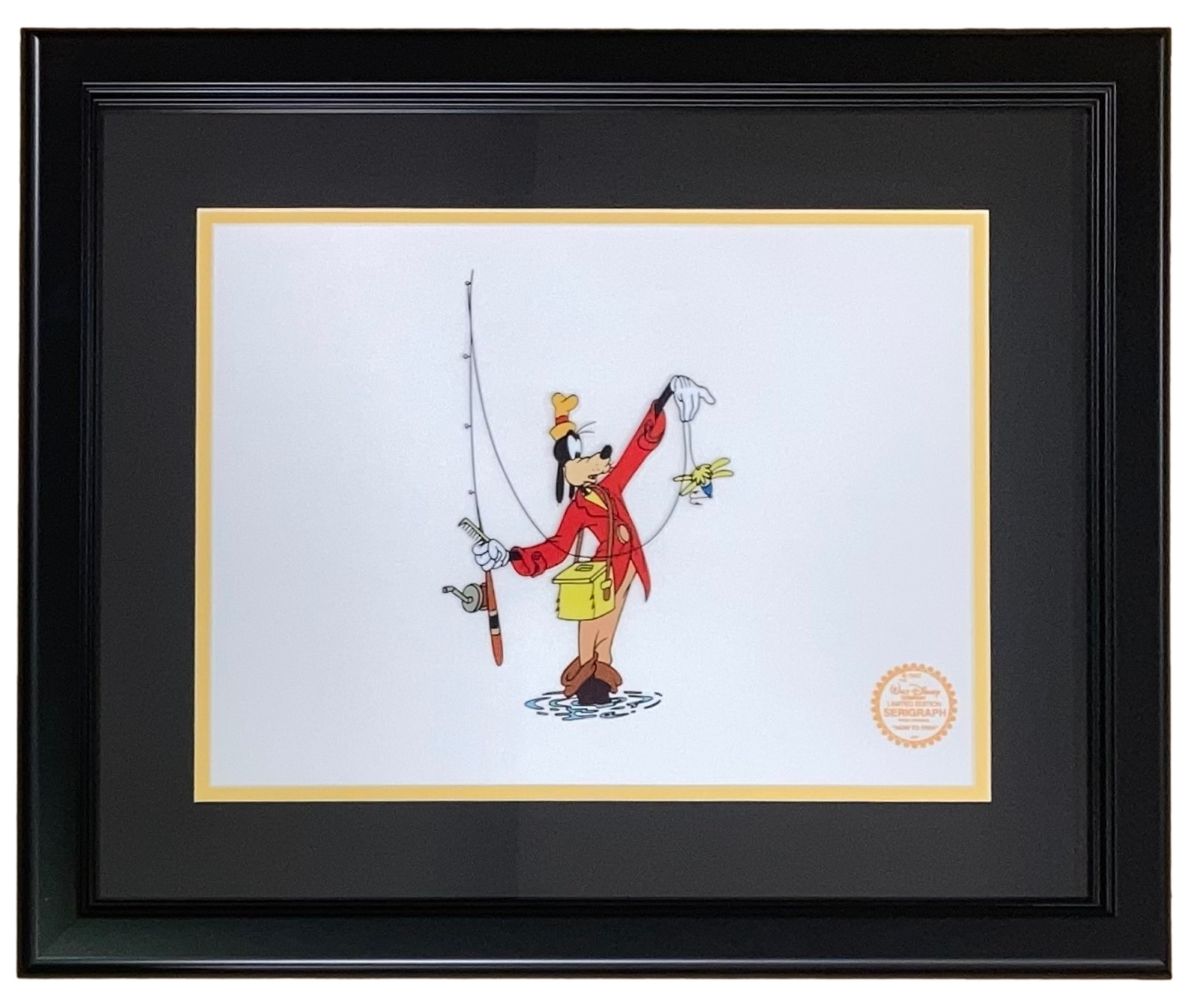 Vintage Goofy Framed 10x14 Disney Animation Cel - How To Fish Collectible Art for Disney Fans & Home Decor | Perfect for Living Room, Office, or Gift