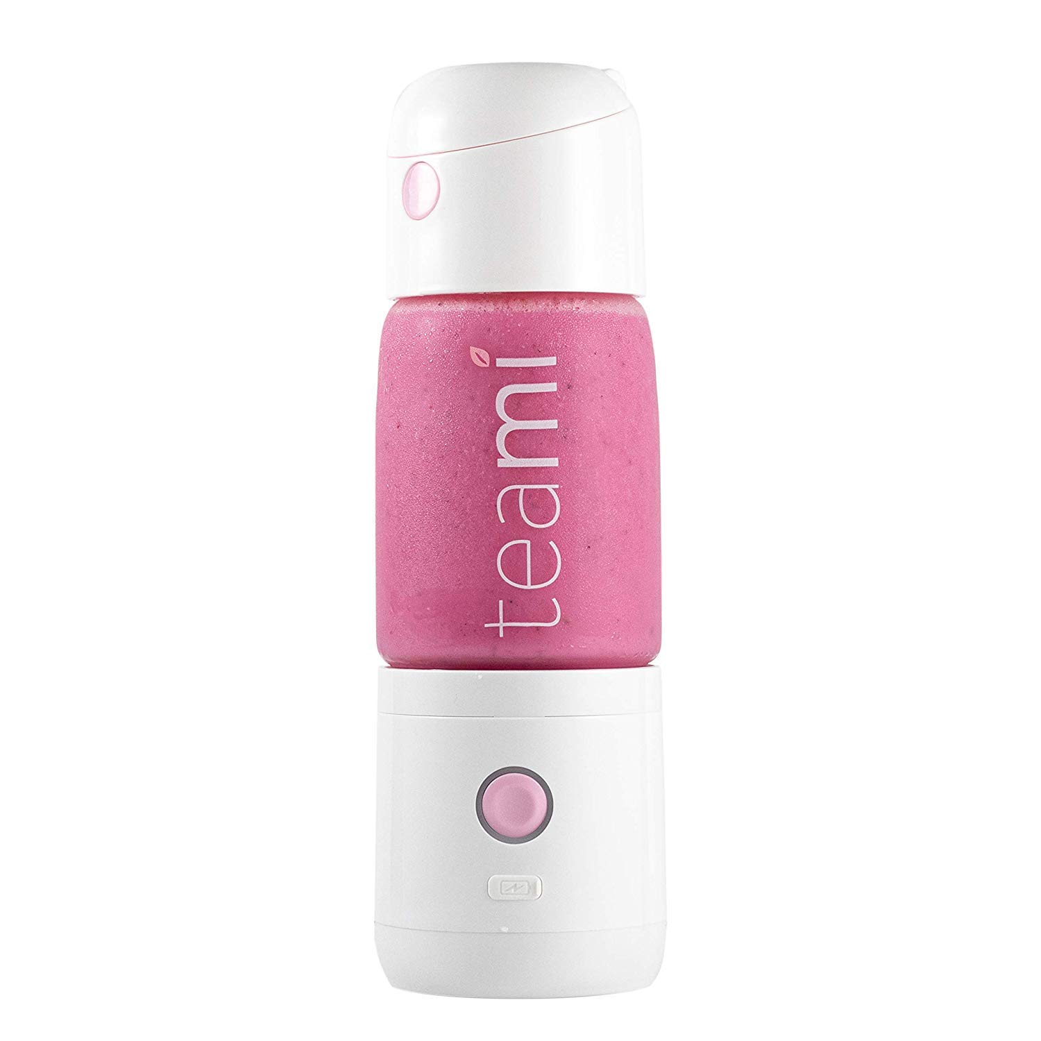 Teami MIXit 2.0 Portable Blender - 18.6oz Glass Personal Blender with USB Rechargeable Battery & 6 Blades - Perfect for Smoothies, Protein Shakes & Meal Prep at Gym, Office or Home (Baby Pink) - Compact Travel Blender for Healthy Drinks On The Go