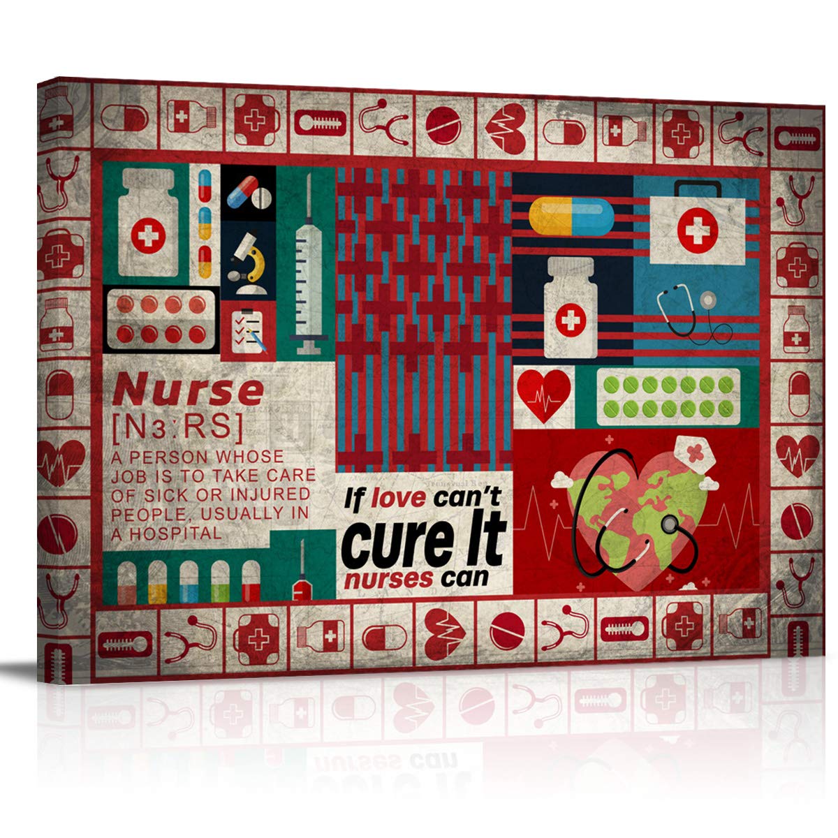Vintage Nurse Oil Painting 36x24 - Canvas Wall Art for Living Room, Bedroom & Office Decor