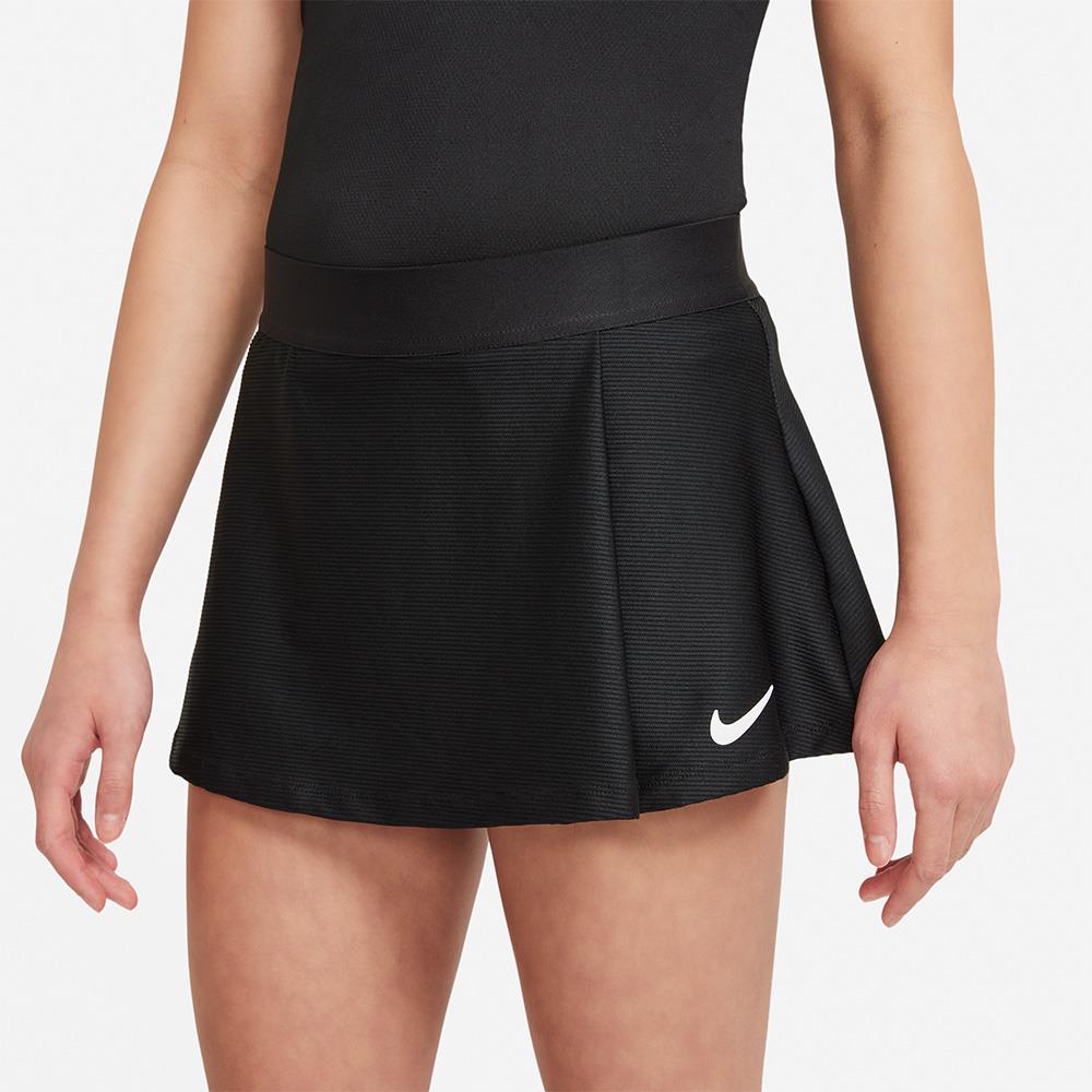 Nike Girls Victory Flouncy Skirt - Black | Breathable Tennis Skirt for Girls | Perfect for Sports, School & Casual Wear