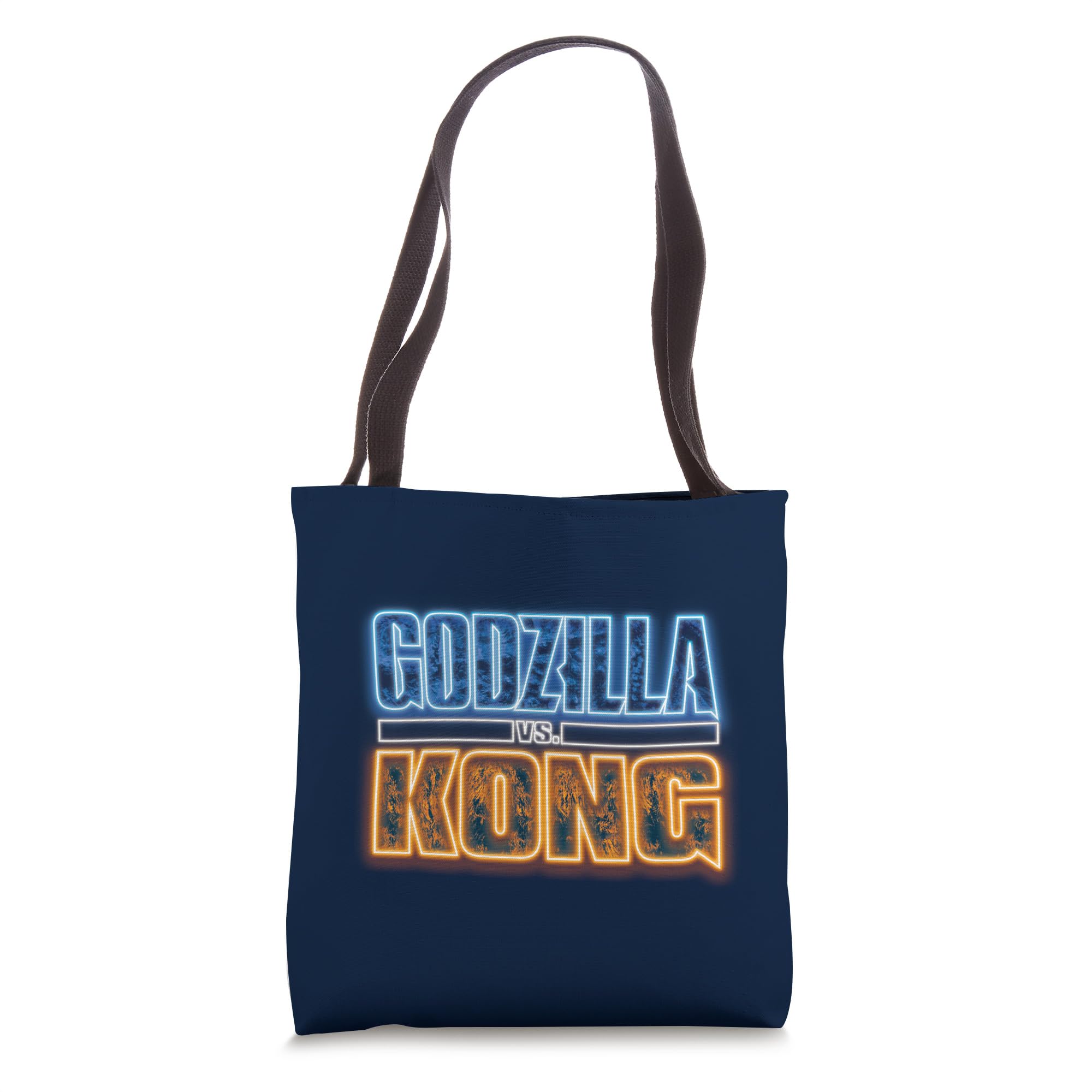 Godzilla vs Kong Official Neon Logo Tote Bag - Durable Canvas Shopping Bag for Movie Fans, Gym & Beach Use
