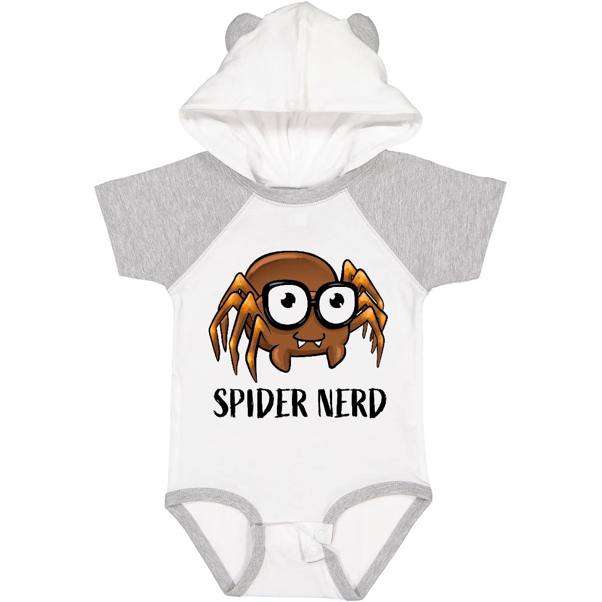 Inktastic Spider Nerd - Adorable Glasses-Wearing Spider Graphic Baby Bodysuit | Cute Science & Book Lover Outfit for Infants | Perfect for Halloween, Comic Con & Geek-Themed Parties