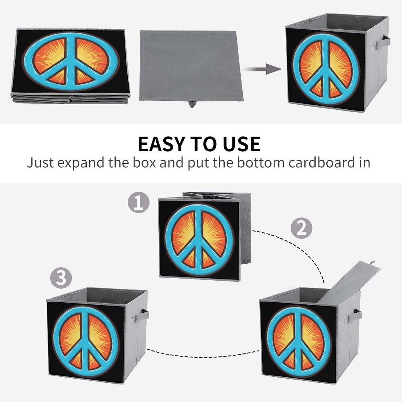 Foldable Storage Cubes with Handles - 2PCS for Home & Office Organization