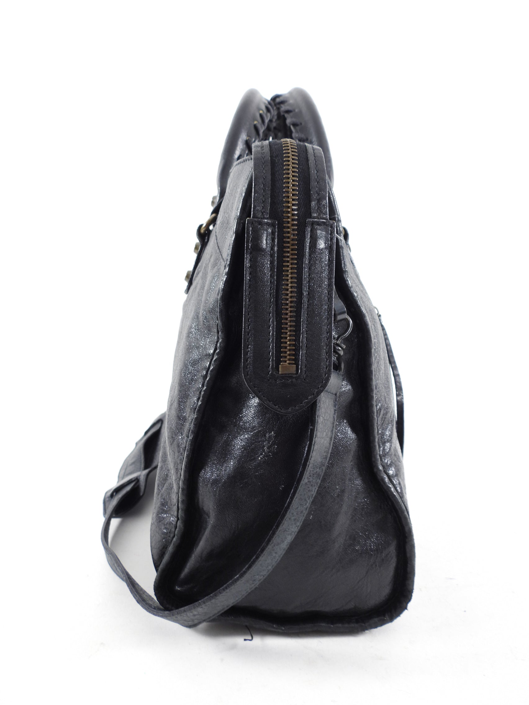 Balenciaga Black Lambskin Leather City Bag - Luxury Handbag for Women, Designer Crossbody Purse with Shoulder Strap - Perfect for Work, Travel & Evening Events