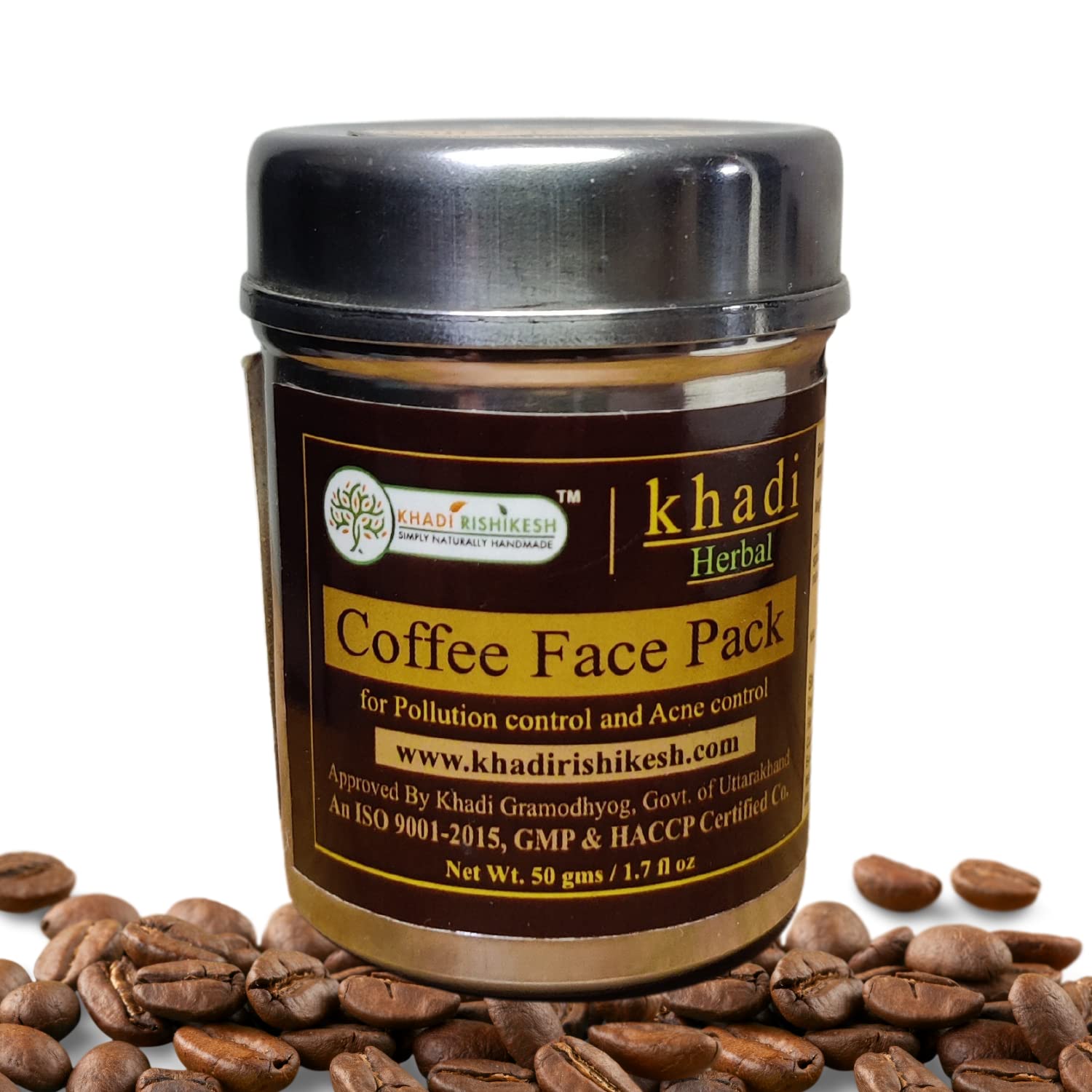 Khadi Rishikesh Herbal Coffee Tan Removal Face Mask - Brightens Skin, Cleanses Pores & Controls Oil - Natural Glow for Women & Men - Perfect for Summer Skincare & Daily Use - Includes Free Rumal