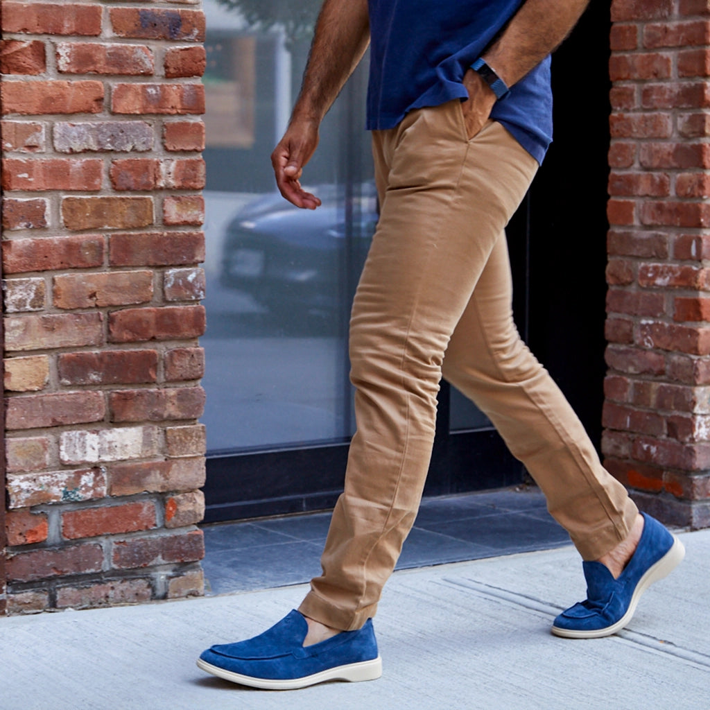 Premium Genuine Leather Loafer Shoes for Men - Comfortable Slip-On Dress Shoes in Cobalt Blue - Perfect for Business Casual, Office & Formal Occasions