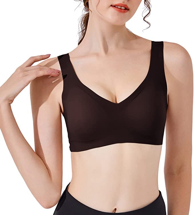 3 Pack Comfort Bra Seamless Lightweight Daily Bras - Beauty Back Yoga Bra with Removable Pads - Perfect for Workouts, Yoga & Everyday Wear