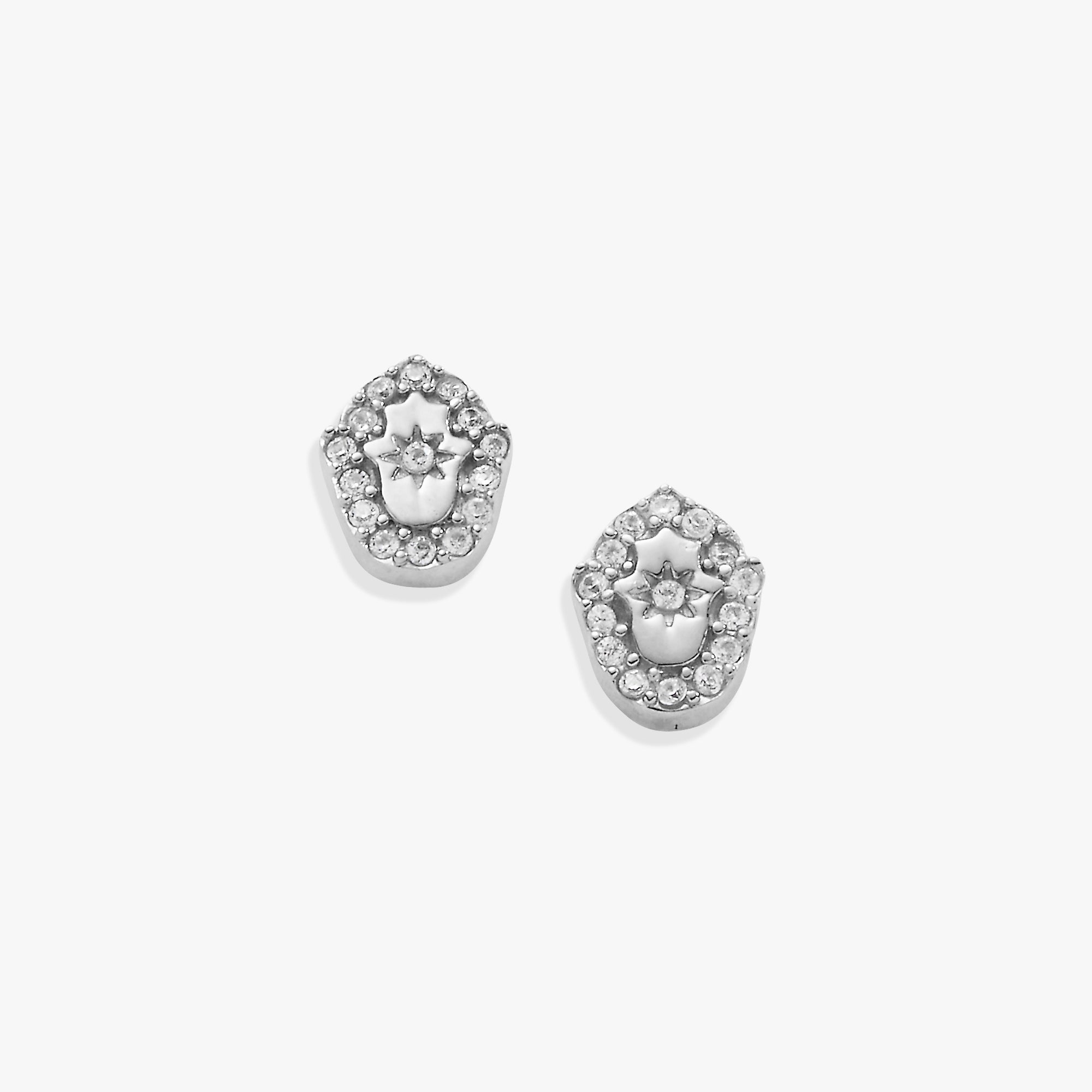 Hamsa Mini Stud Earrings for Women - 925 Sterling Silver Tiny Evil Eye Protection Jewelry - Perfect for Everyday Wear, Gifts & Spiritual Protection