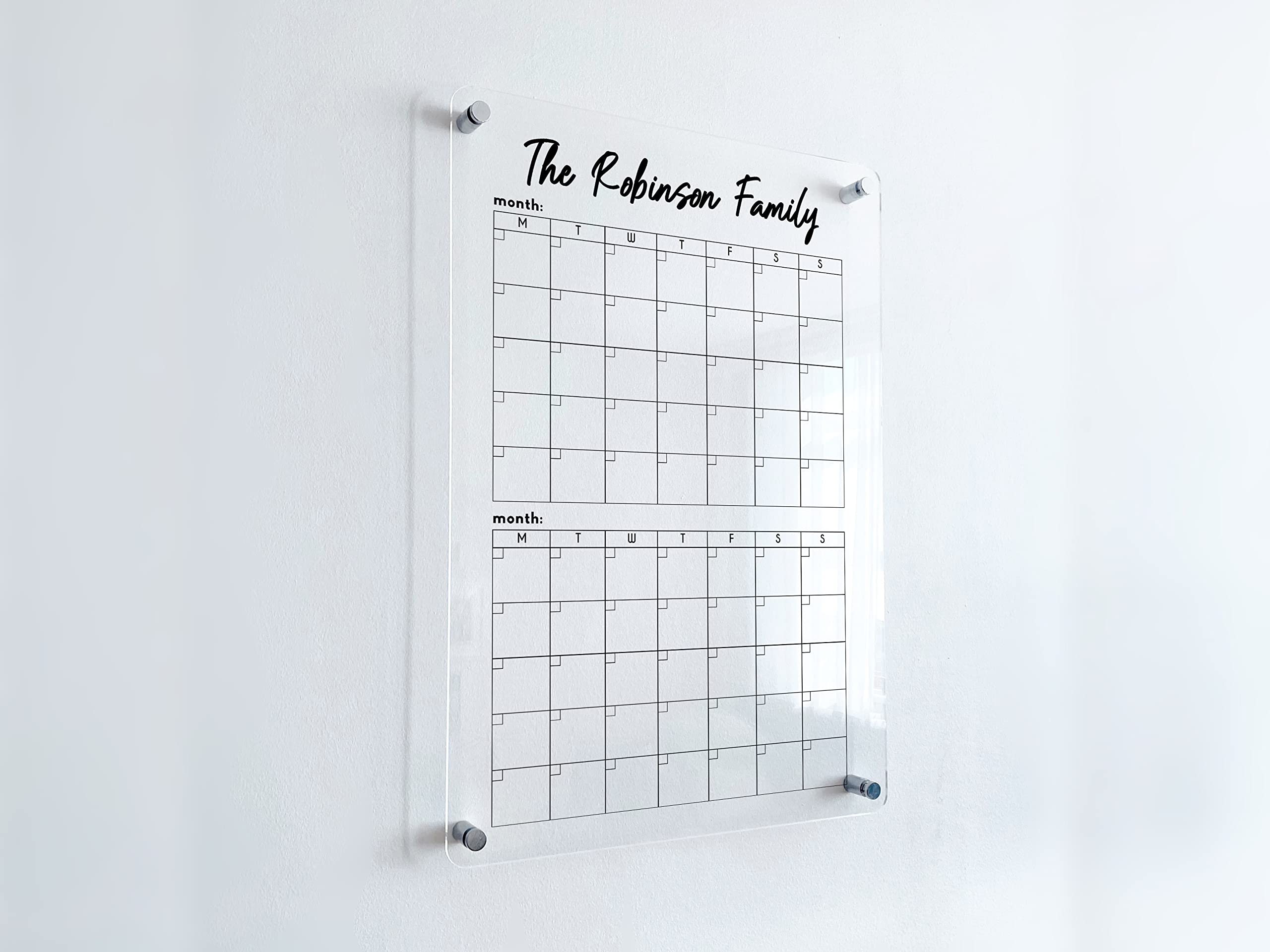 Personalized Dry Erase Wall Calendar 2025 - Two Month Vertical Planner (14