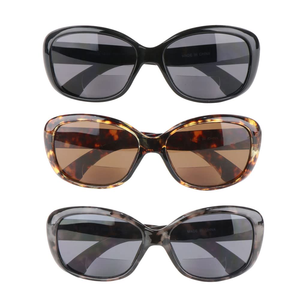 Bifocal Sunglasses for Women - 3 Pack UV Protection Reading Glasses with Built-In Readers for Outdoor Activities, Gardening, and Driving