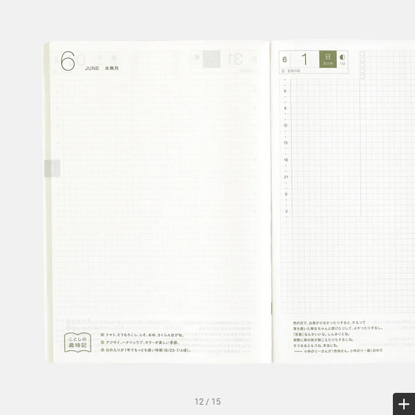 Hobonichi Techo 2025 Planner - Black Gingham HON A5 Size Daily Journal (English Edition) | January Start, Monday Start | Perfect for Work, School & Personal Organization