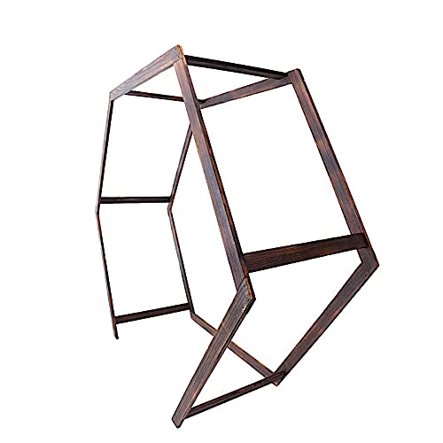 7ft Dark Brown Wood Hexagon Wedding Arch for Party & Reception Decor