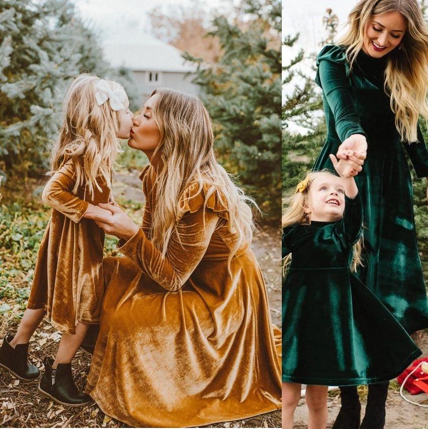 Stylish Mother Daughter Matching Full Sleeve Dresses - Comfortable Family Outfits for Special Occasions & Photo Shoots - Fast Priority Shipping