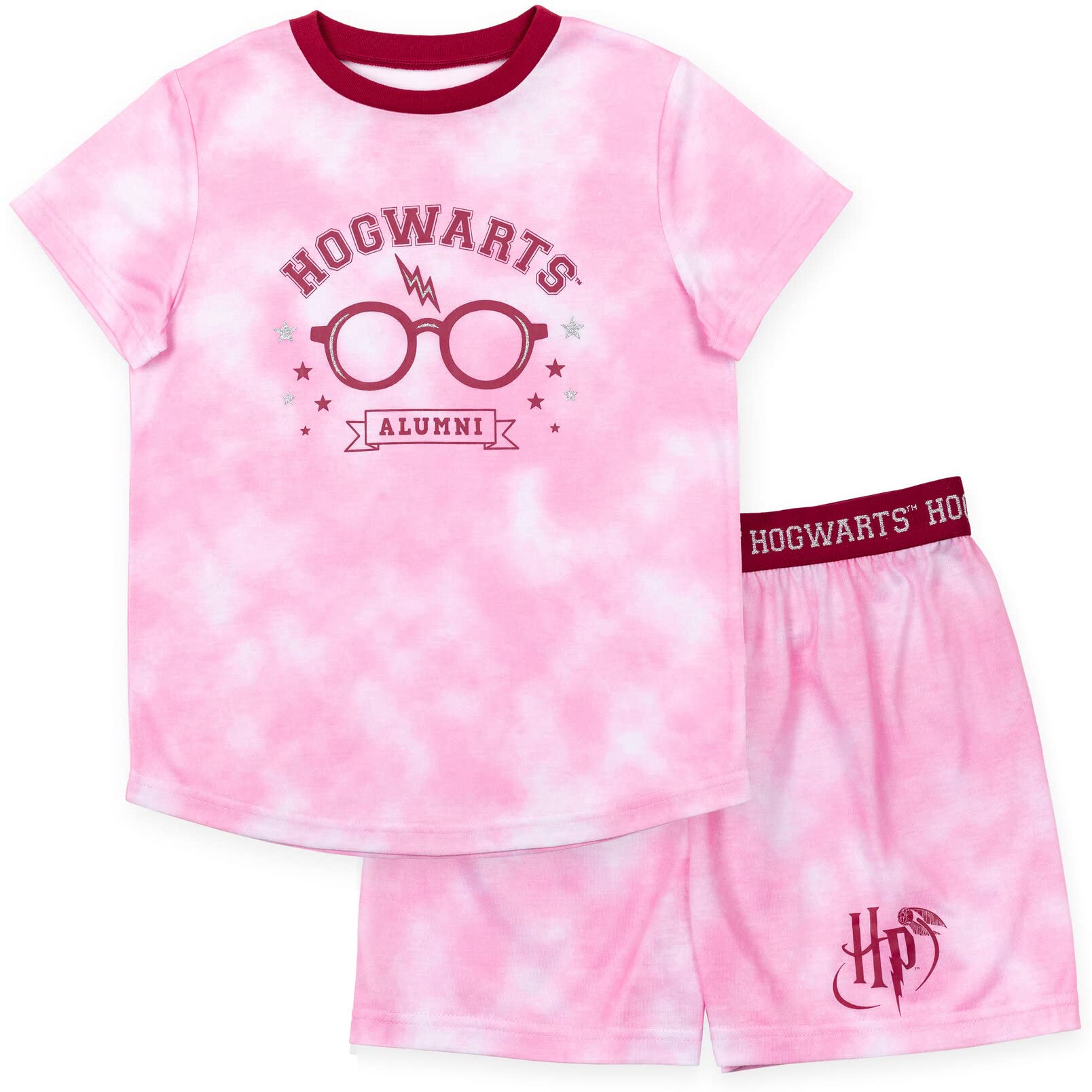 Harry Potter Gryffindor Hufflepuff Ravenclaw Slytherin Pajama Set for Girls - Kids & Teens 2-Piece Sleepwear (Shirt & Shorts) - Perfect for Sleepovers, Movie Nights & Halloween Costumes
