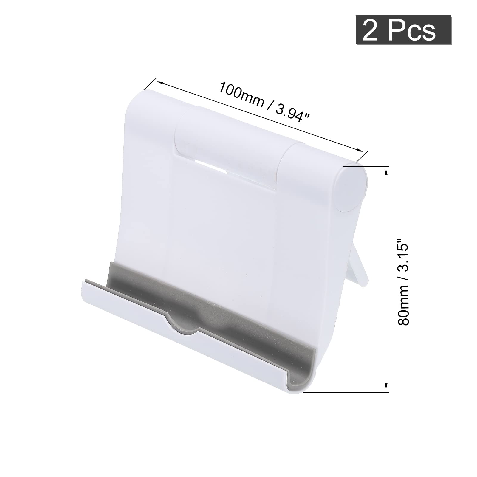 uxcell 2-Pack Multi-Angle Adjustable Phone Stand & Tablet Holder - Universal Smartphone Stand for iPhone, Samsung, iPad, Kindle E-Readers (White) - Perfect for Desk, Bedside, Kitchen & Video Calls