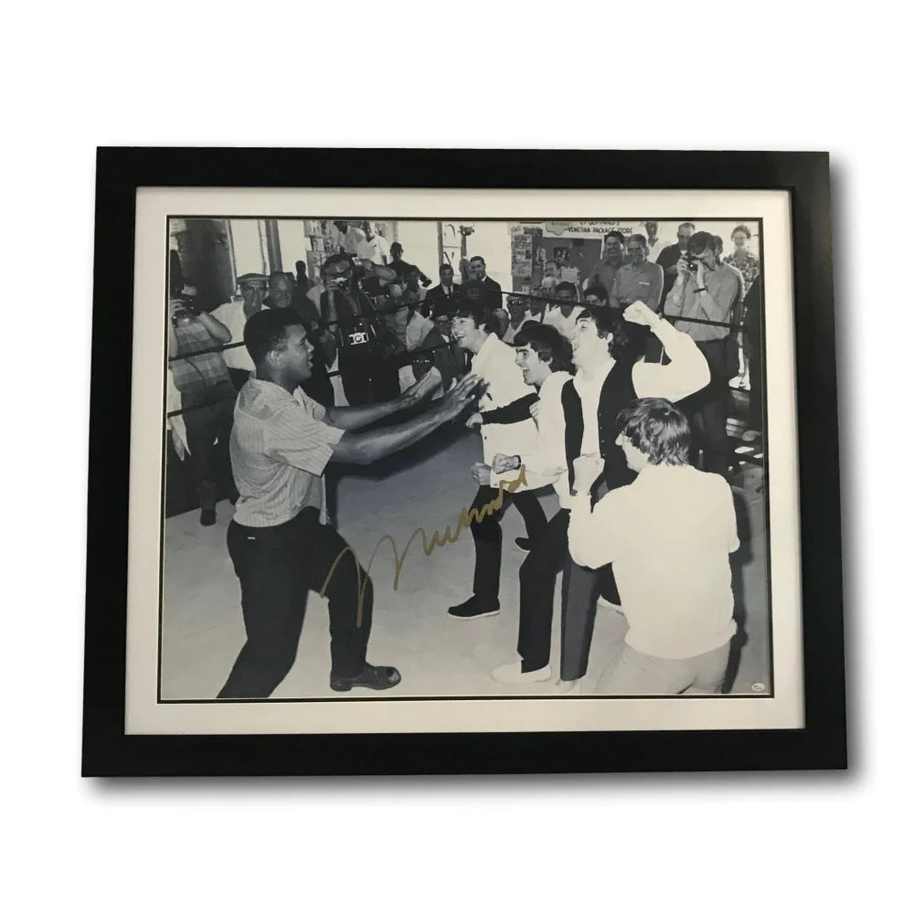 Muhammad Ali & The Beatles Signed 30x40 Framed Autograph with COA - Authentic Collectible for Sports & Music Memorabilia Fans, Perfect for Home Office Decor or Gift