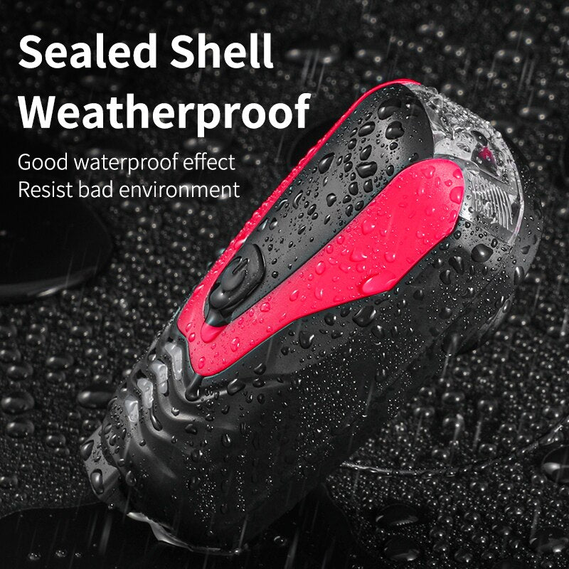 120dB USB Rechargeable Bike Horn Light - Waterproof LED Bicycle Headlight & Bell for MTB/Road Cycling - Perfect for Night Riding and Safety Alerts