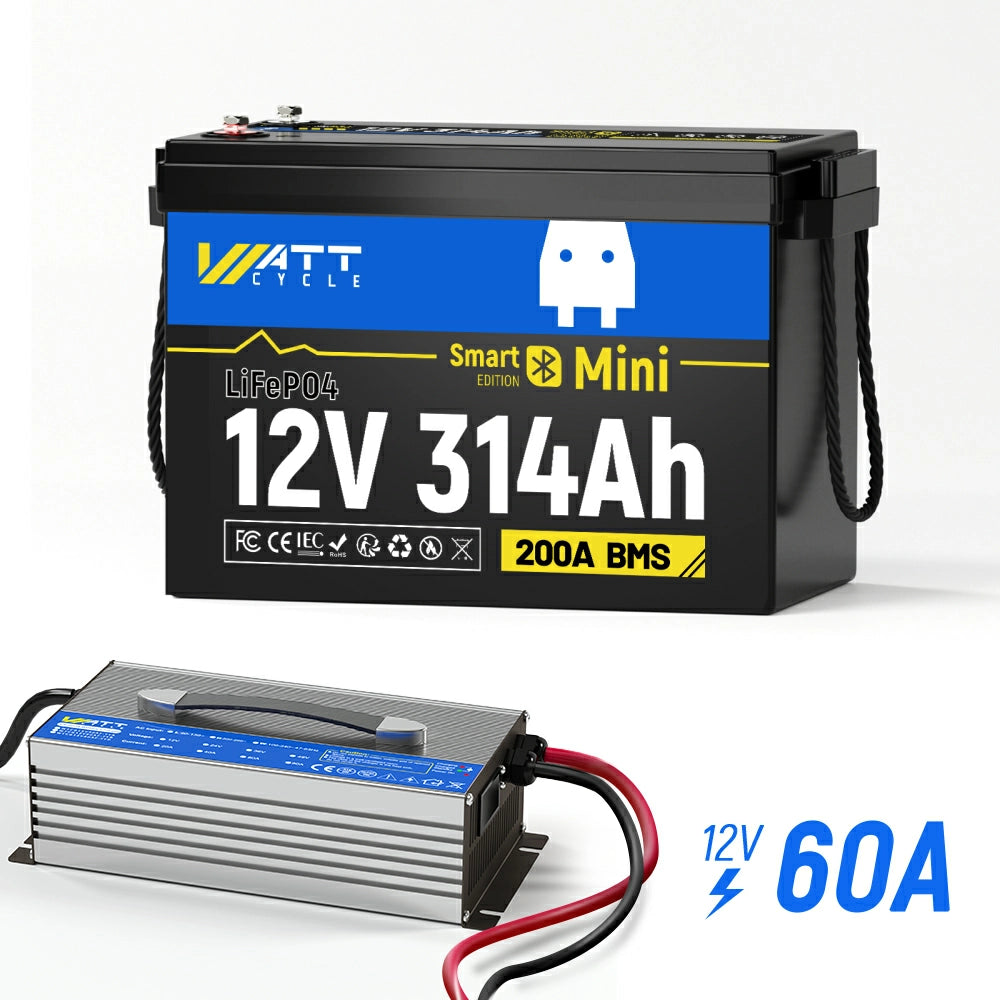 12V 280Ah Mini LiFePO4 Battery with Bluetooth - High Capacity Lithium Iron Phosphate Battery for Solar, RV, Marine & Off-Grid Power - Perfect for Camping, Emergency Backup & Outdoor Adventures